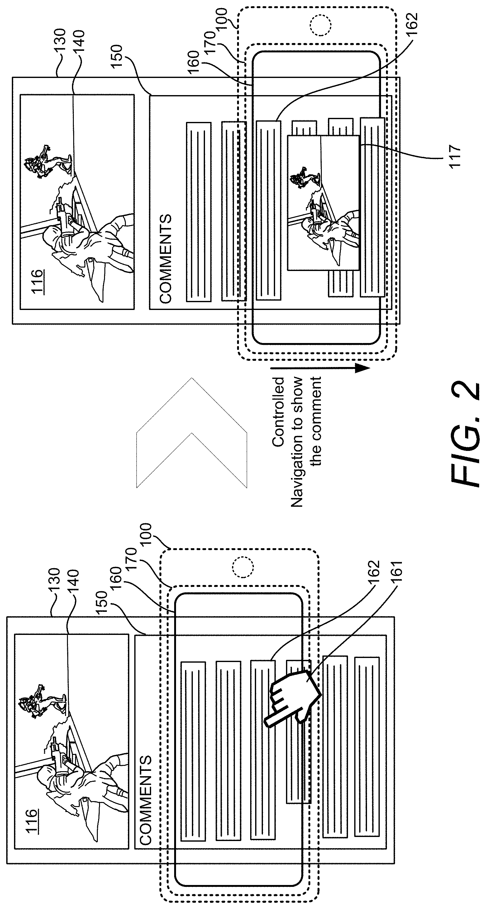 Patent US11785194 Figure 2 – Contextually-aware control of a user interface displaying a video and related user text