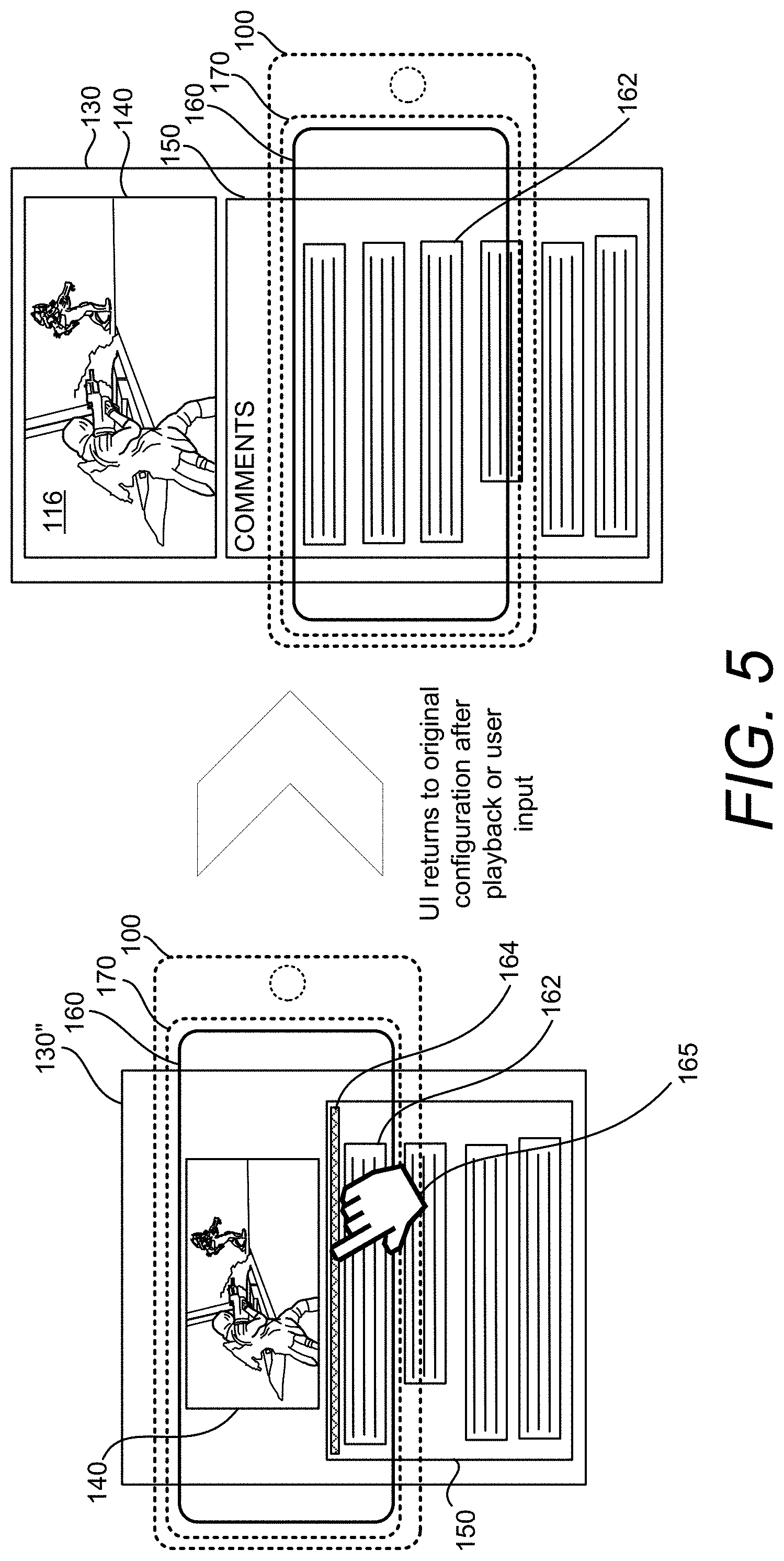 Patent US11785194 Figure 5 – Contextually-aware control of a user interface displaying a video and related user text