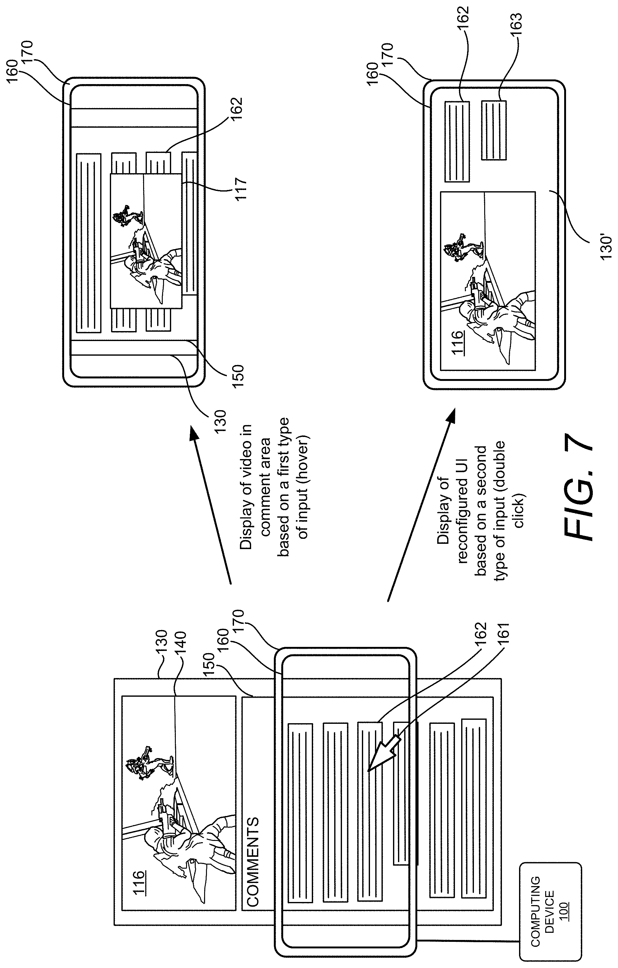 Patent US11785194 Figure 8 – Contextually-aware control of a user interface displaying a video and related user text