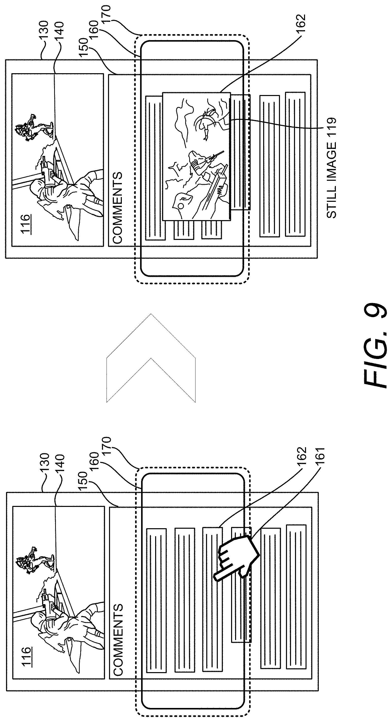 Patent US11785194 Figure 10 – Contextually-aware control of a user interface displaying a video and related user text