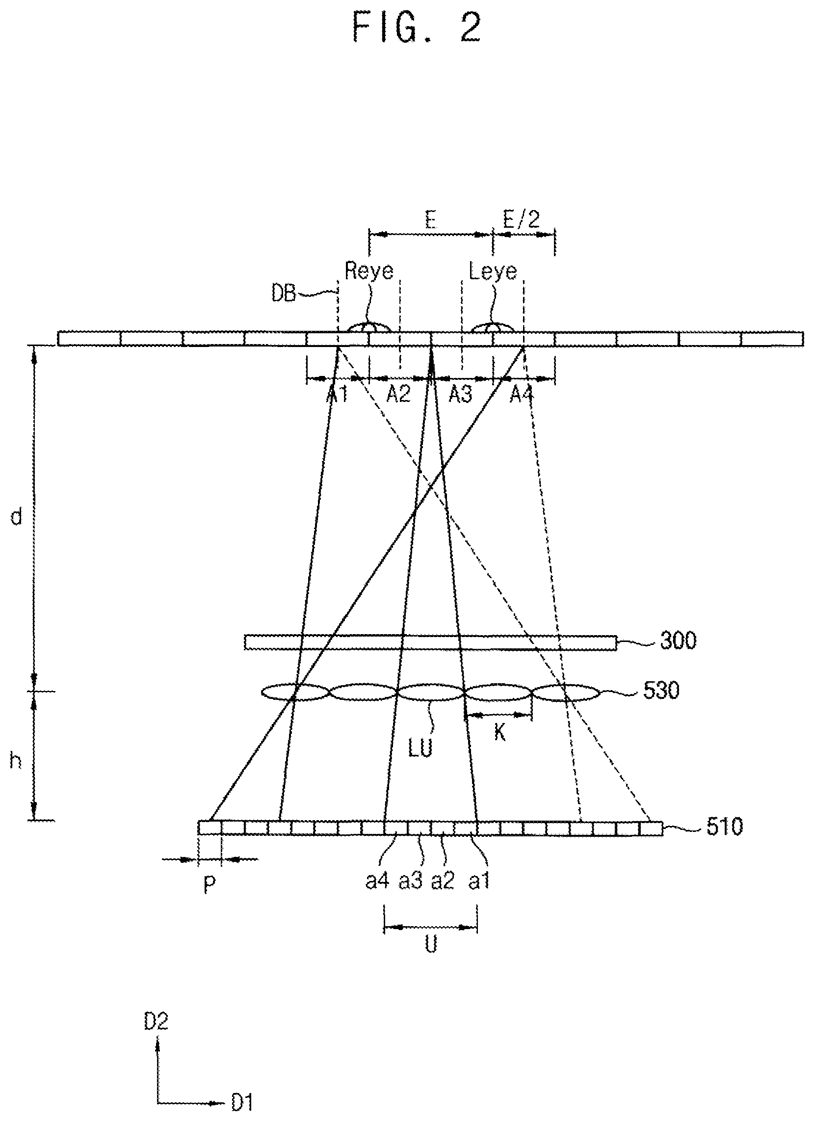 Patent US11785201 Figure 2 – Method of displaying three dimensional image and three dimensional display apparatus for performing the method