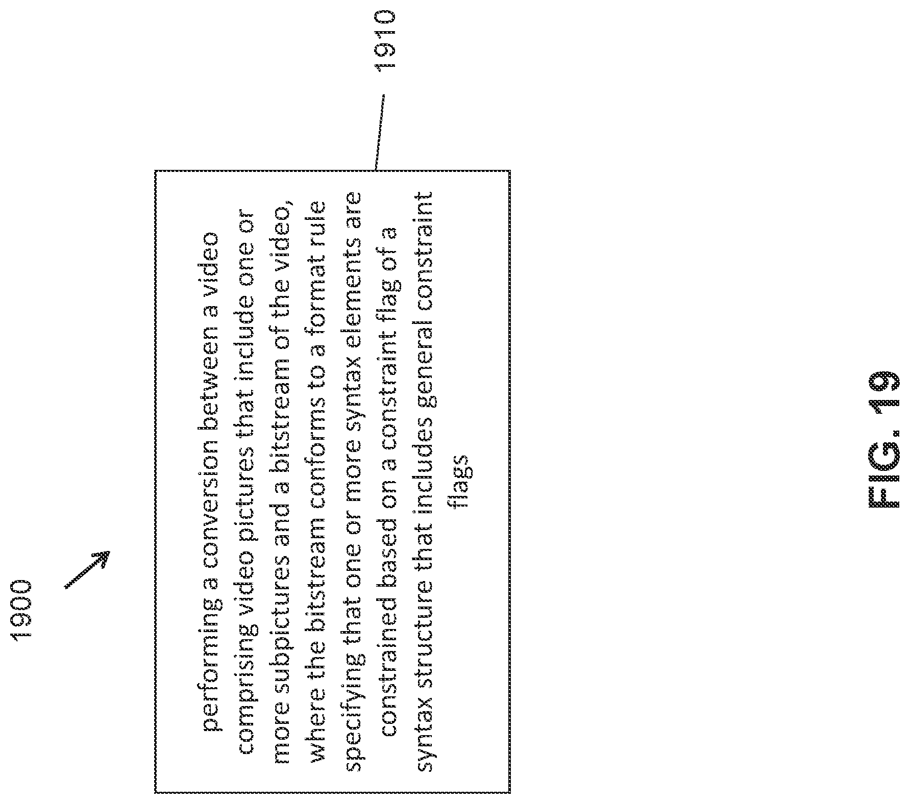 Patent US11785210 Figure 19 – Use of general constraint flags in video bitstreams