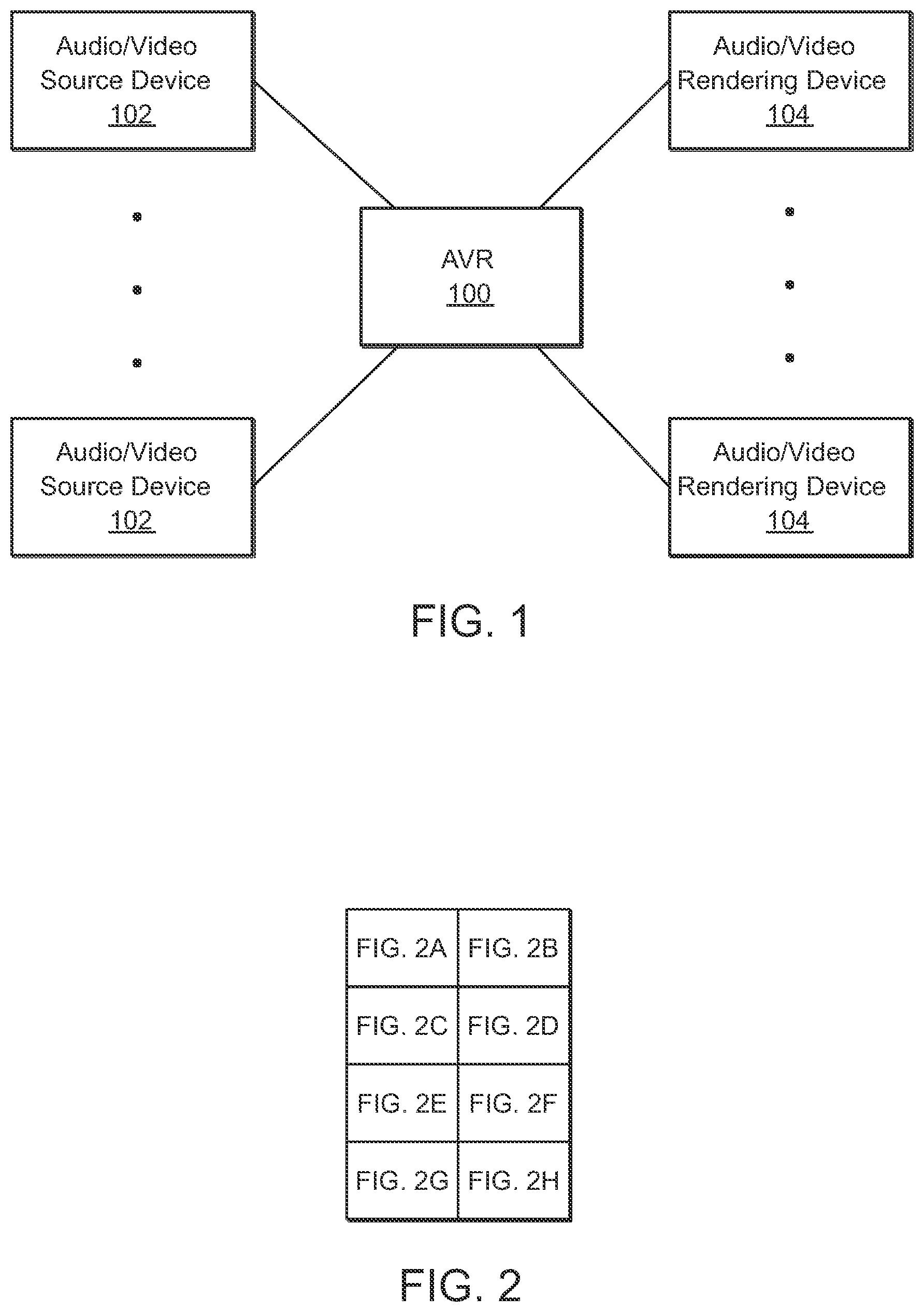 Patent US11785285 — Audio video receiver (AVR) architecture — Figure 1