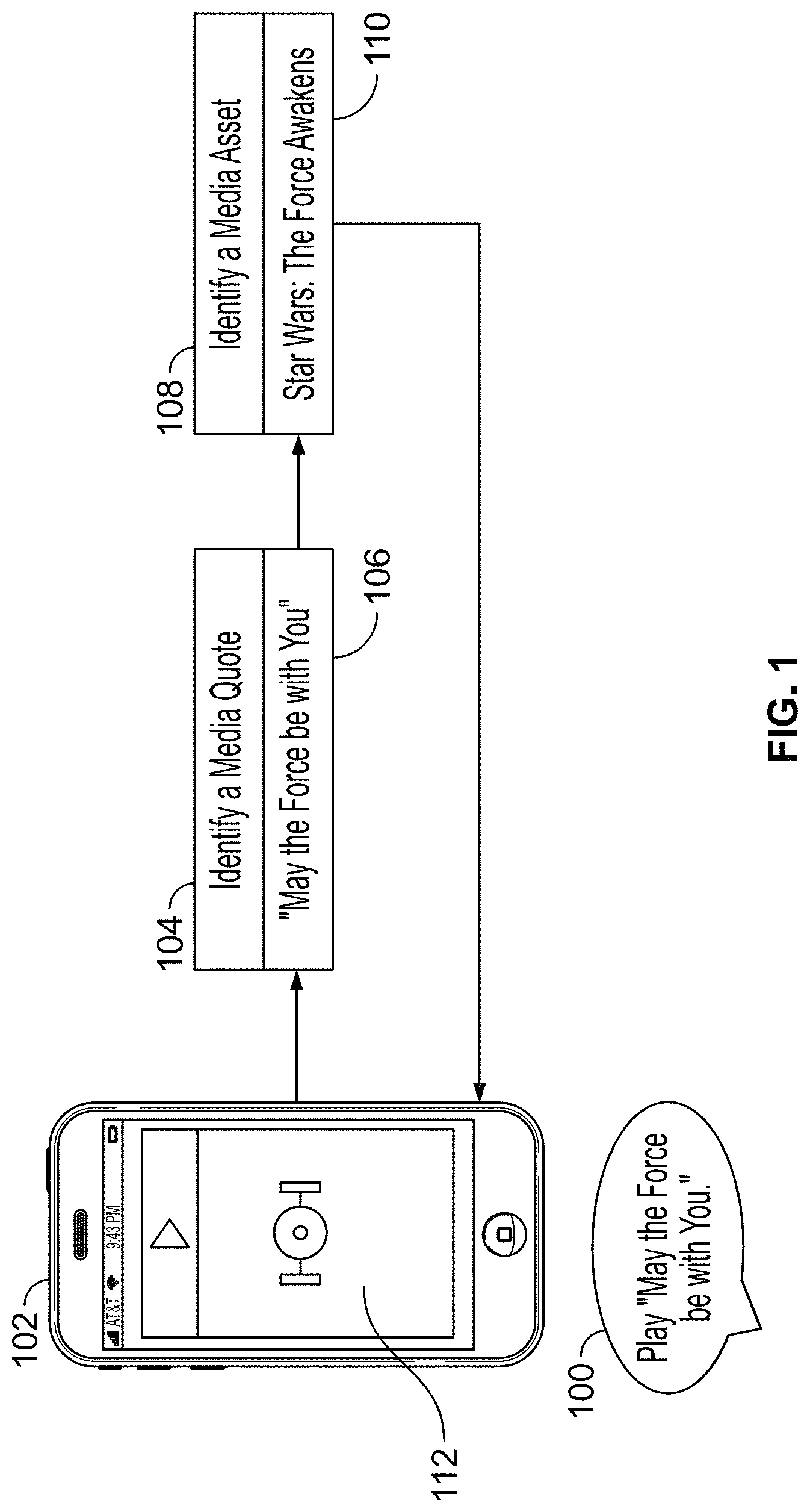 Patent US11785288 Figure 1 – Systems and methods to handle queries comprising a media quote