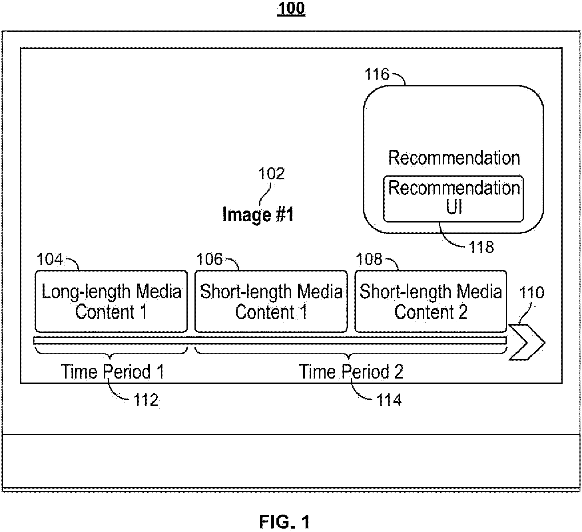 Patent US11785302 — Systems and methods for providing recommendations based on short-media viewing profile and long-media viewing profile — Figure 1
