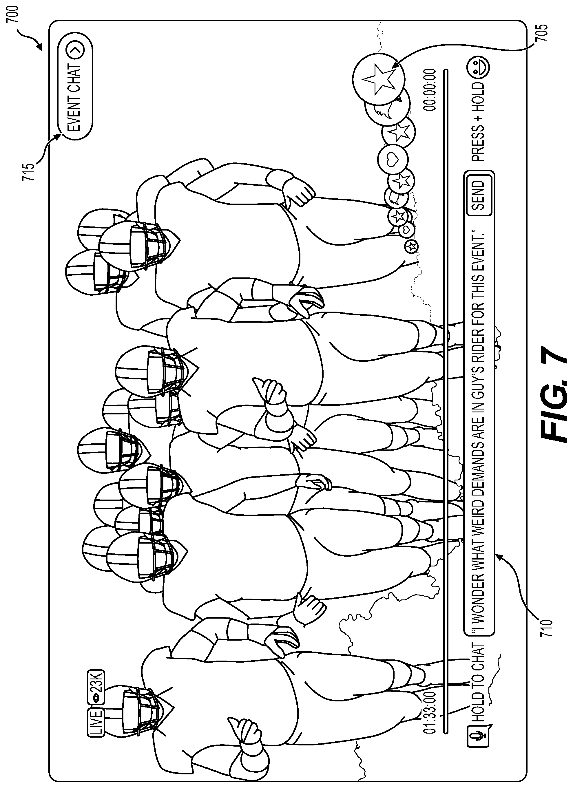 Patent US11785307 Figure 8 – Systems and methods for synchronous group device transmission of live streaming media and related user interfaces