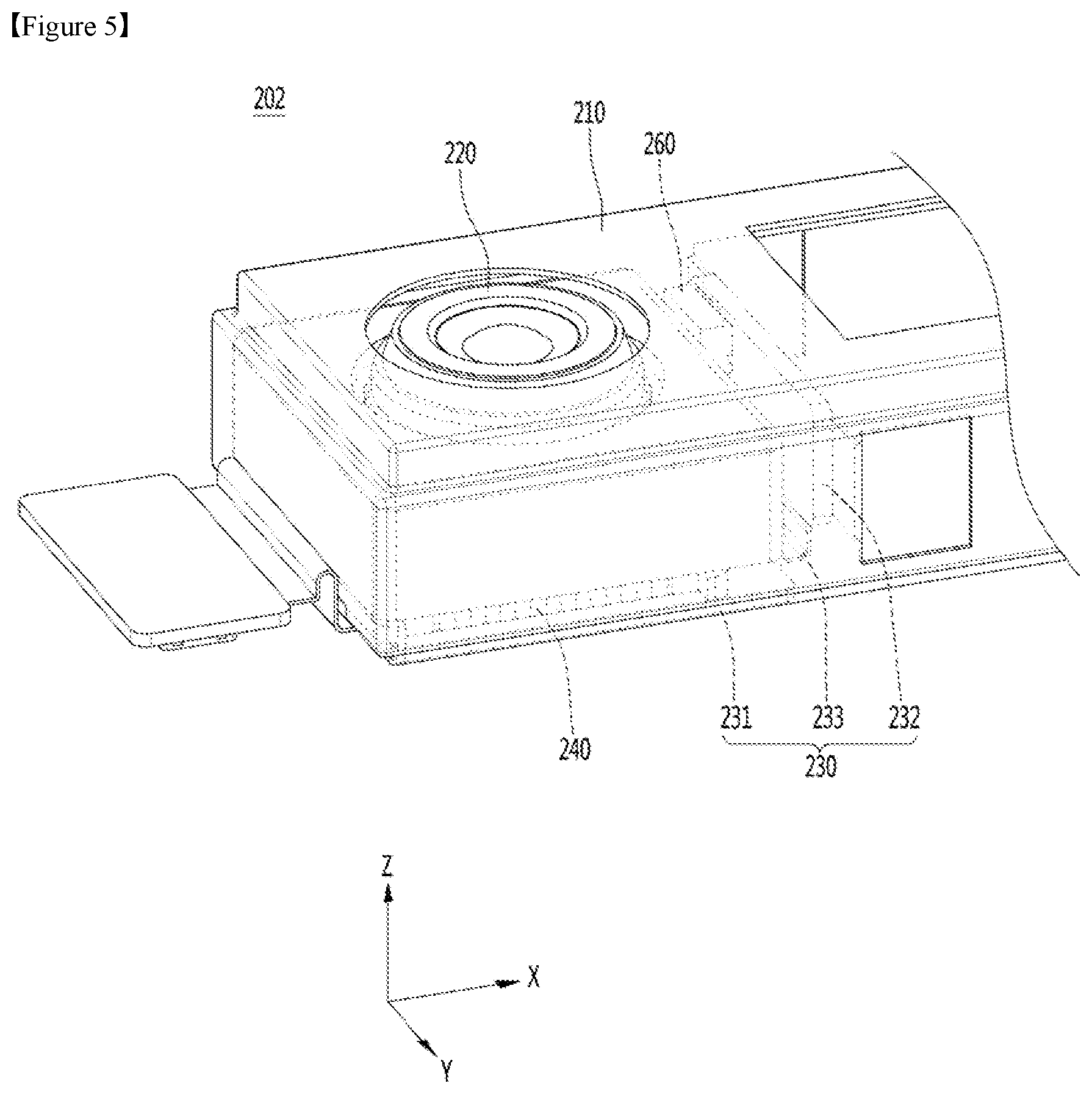 Patent US11785319 Figure 5 – Camera module having gyro sensor and camera including the same