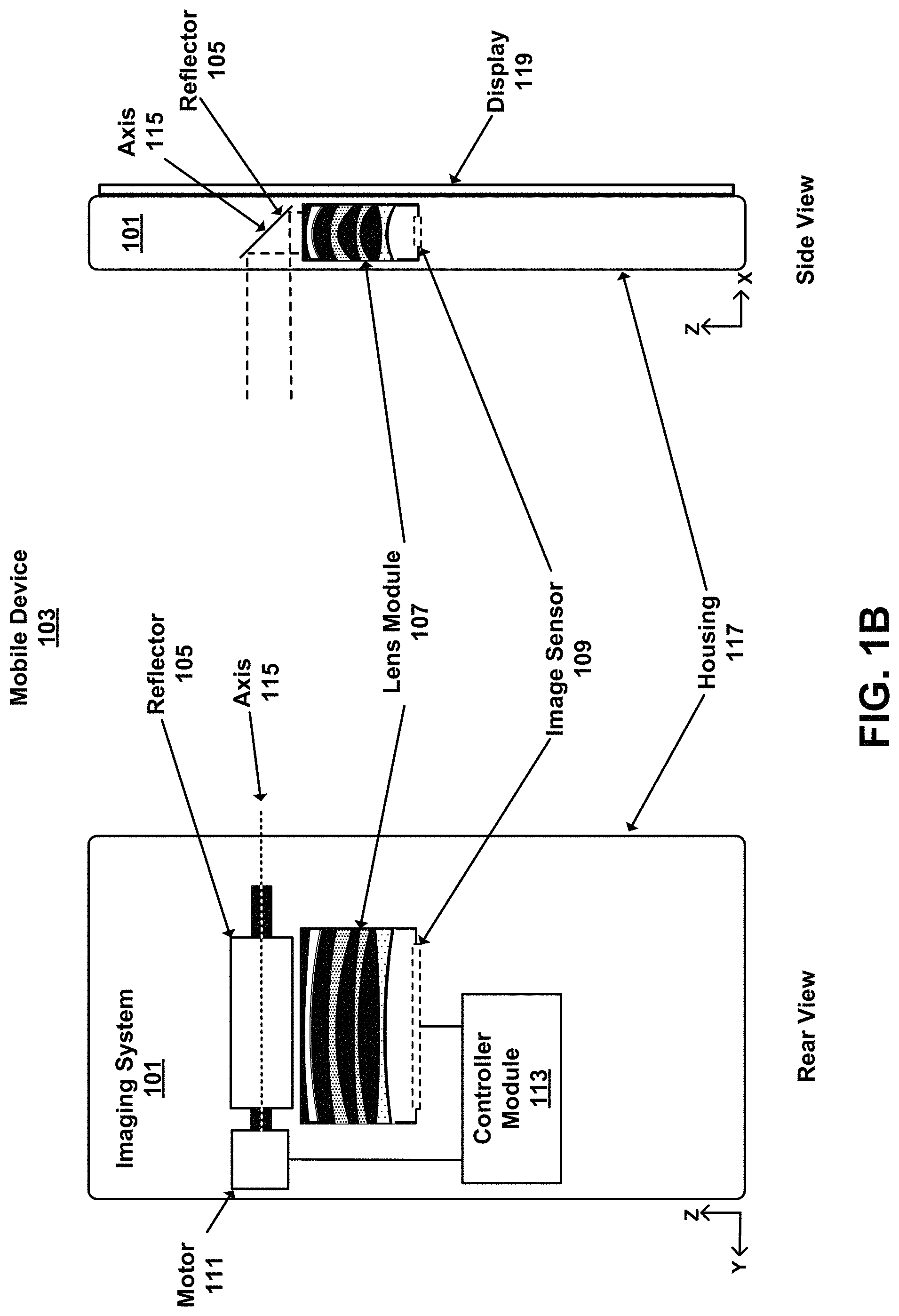 Patent US11785322 Figure 2 – Forming combined image by imaging system with rotatable reflector