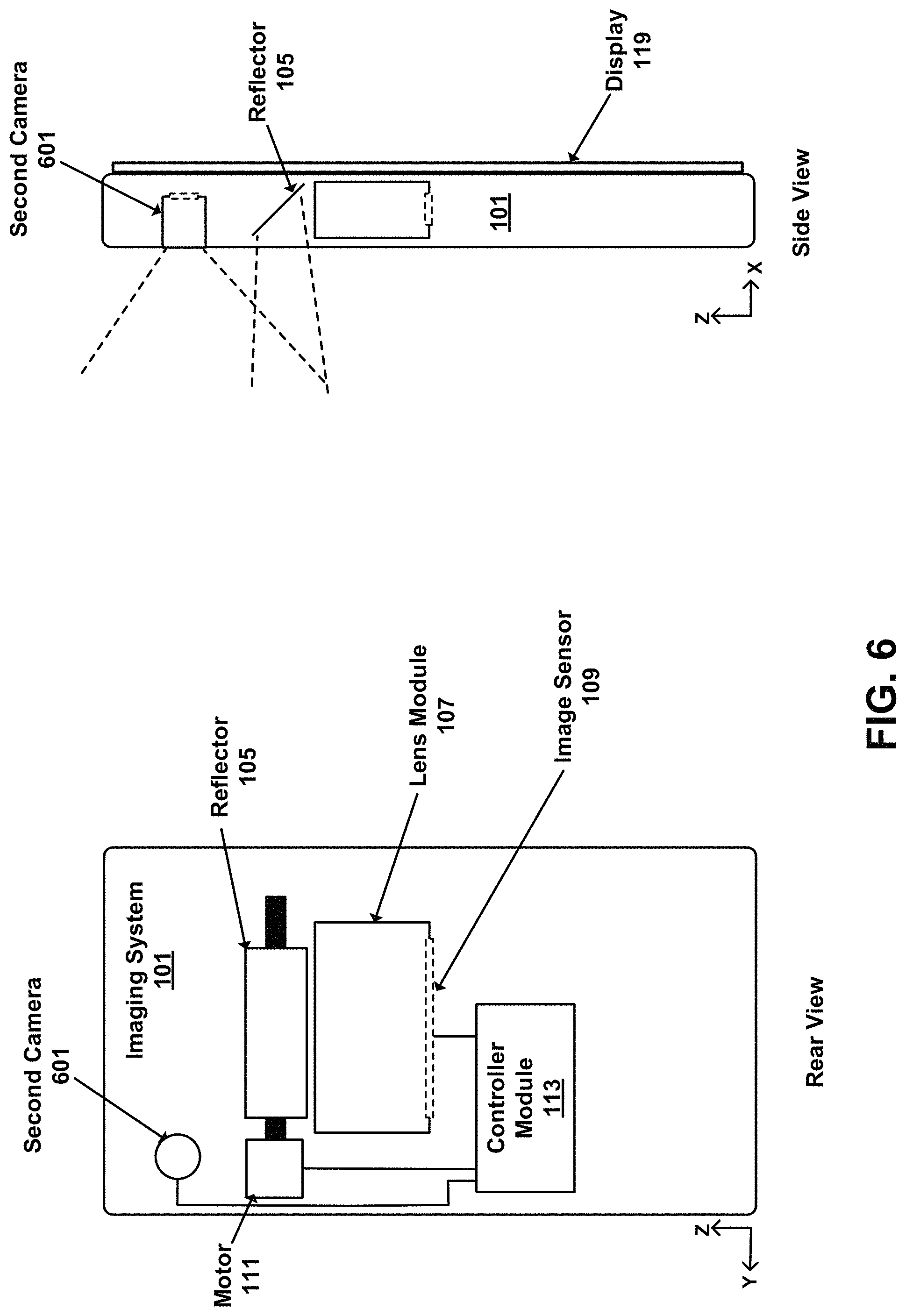 Patent US11785322 Figure 11 – Forming combined image by imaging system with rotatable reflector