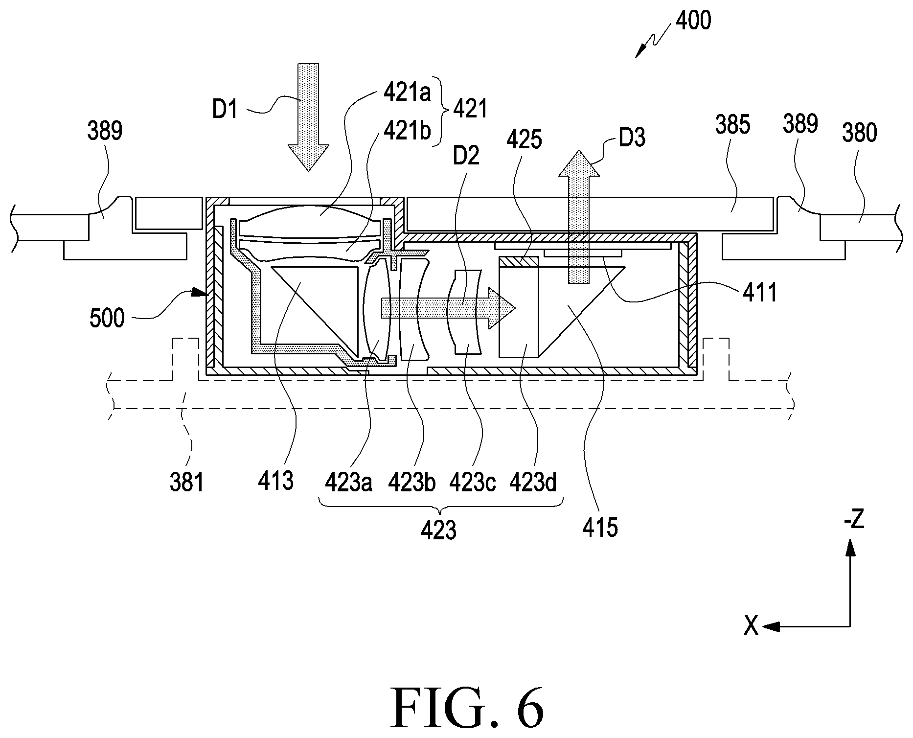 Patent US11785323 Figure 6 – Camera module including refractive member and electronic device including refractive member