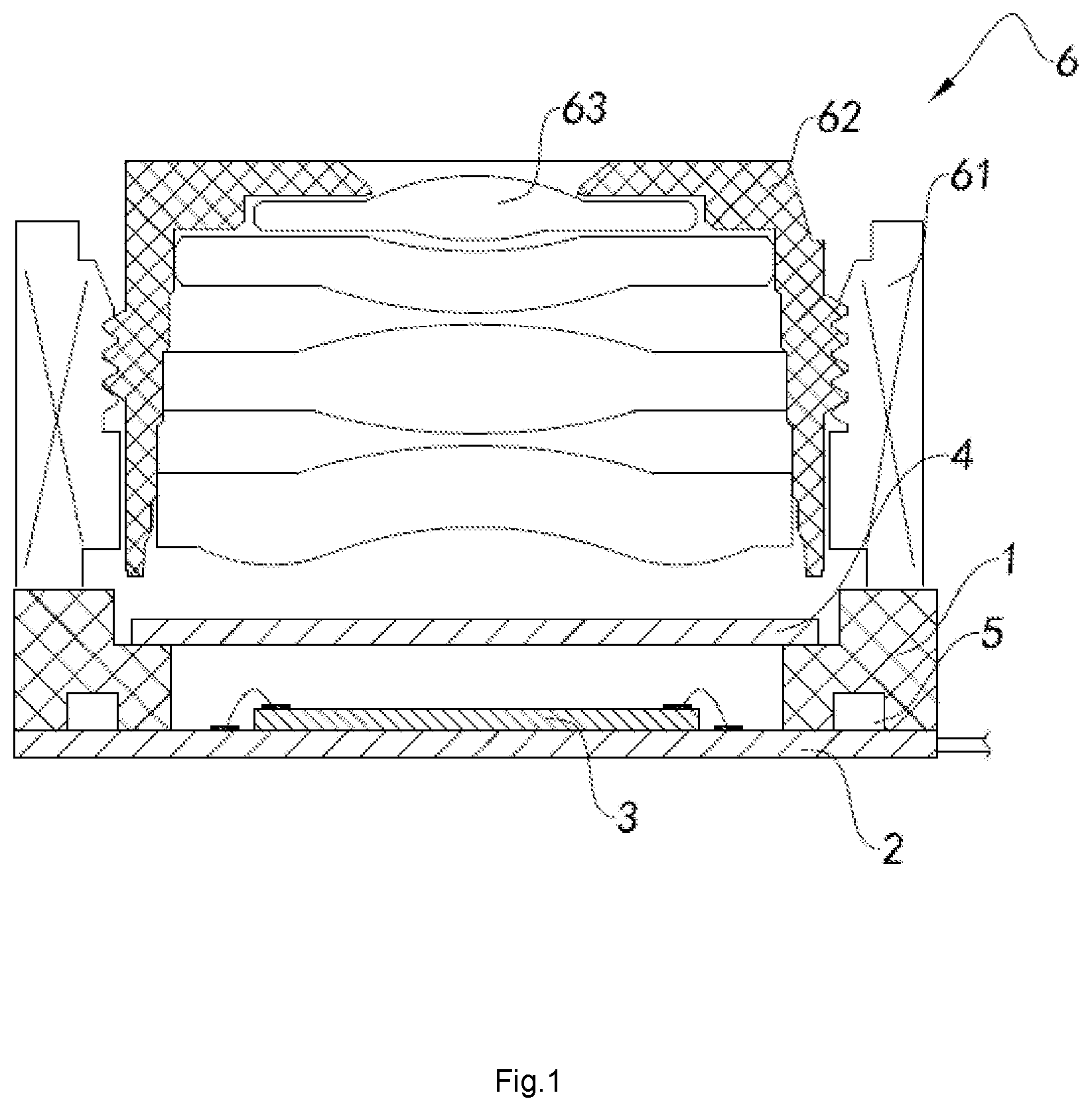 Patent US11785325 Figure 1 – Camera module having circuit board, molded base, and optical lens, electronic device having same and method for manufacturing camera module