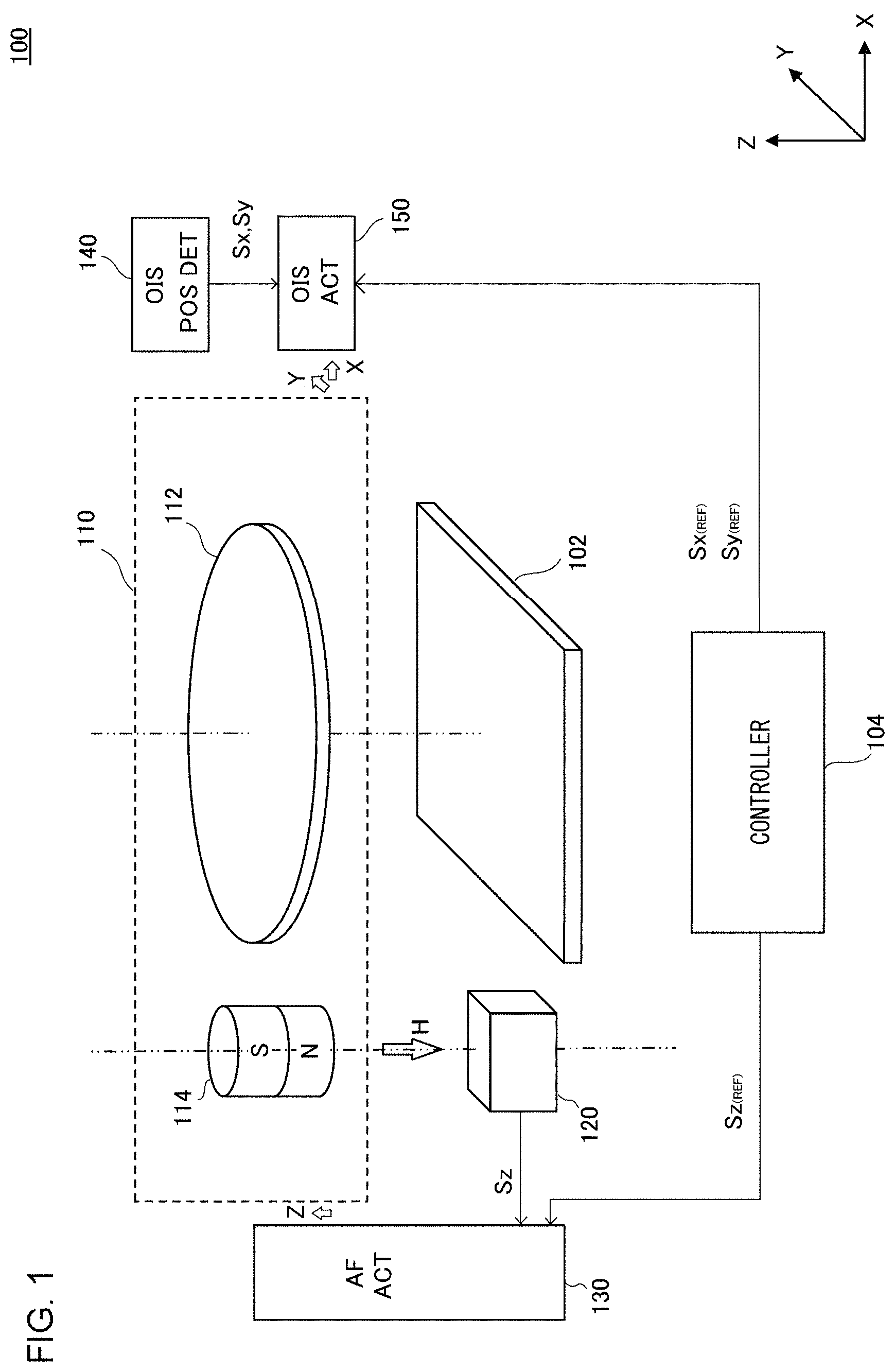 Patent US11785341 Figure 1 – Crosstalk correction method and actuator driver