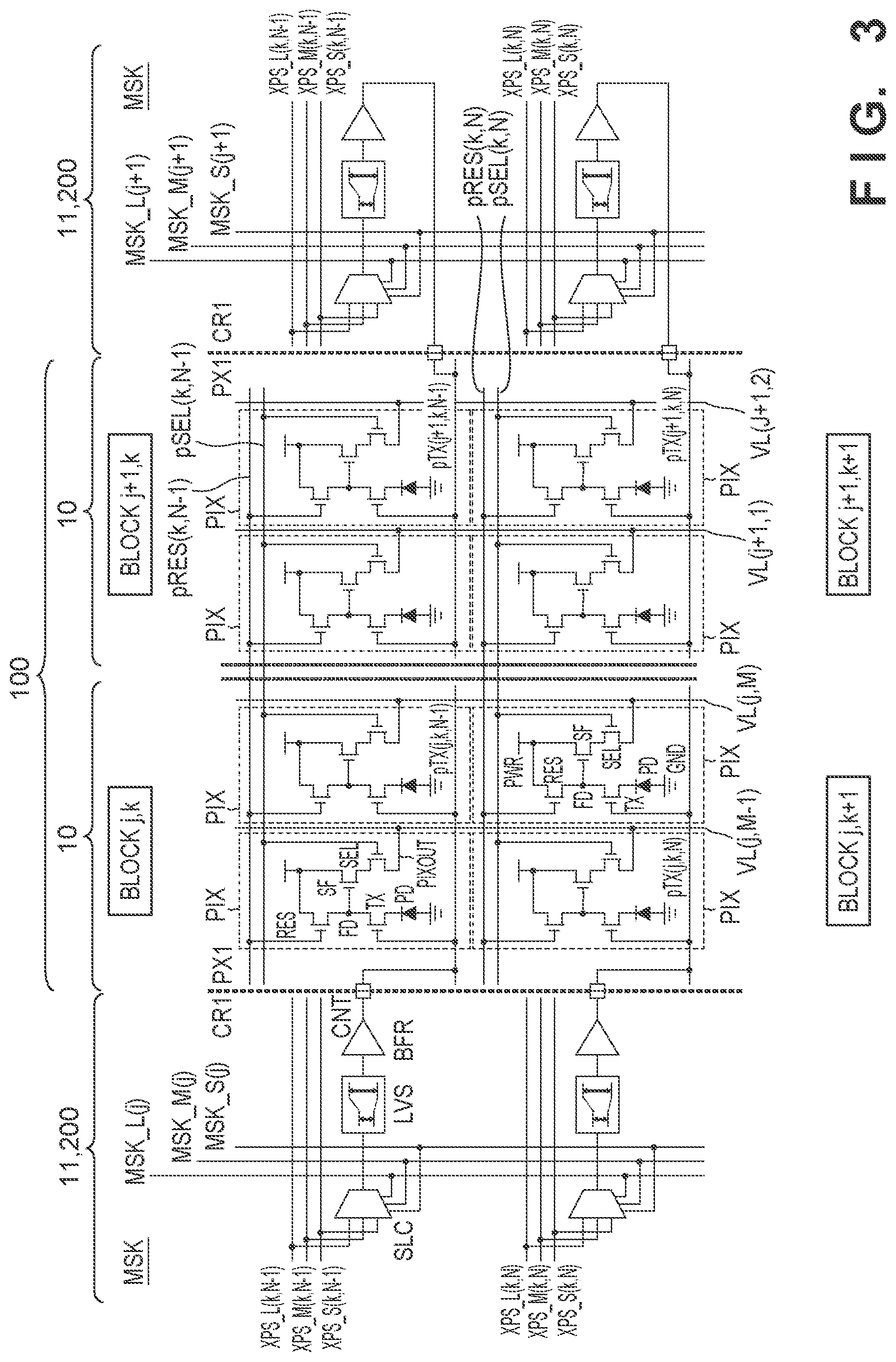 Patent US11785356 Figure 4 – Photoelectric conversion device with mask circuits