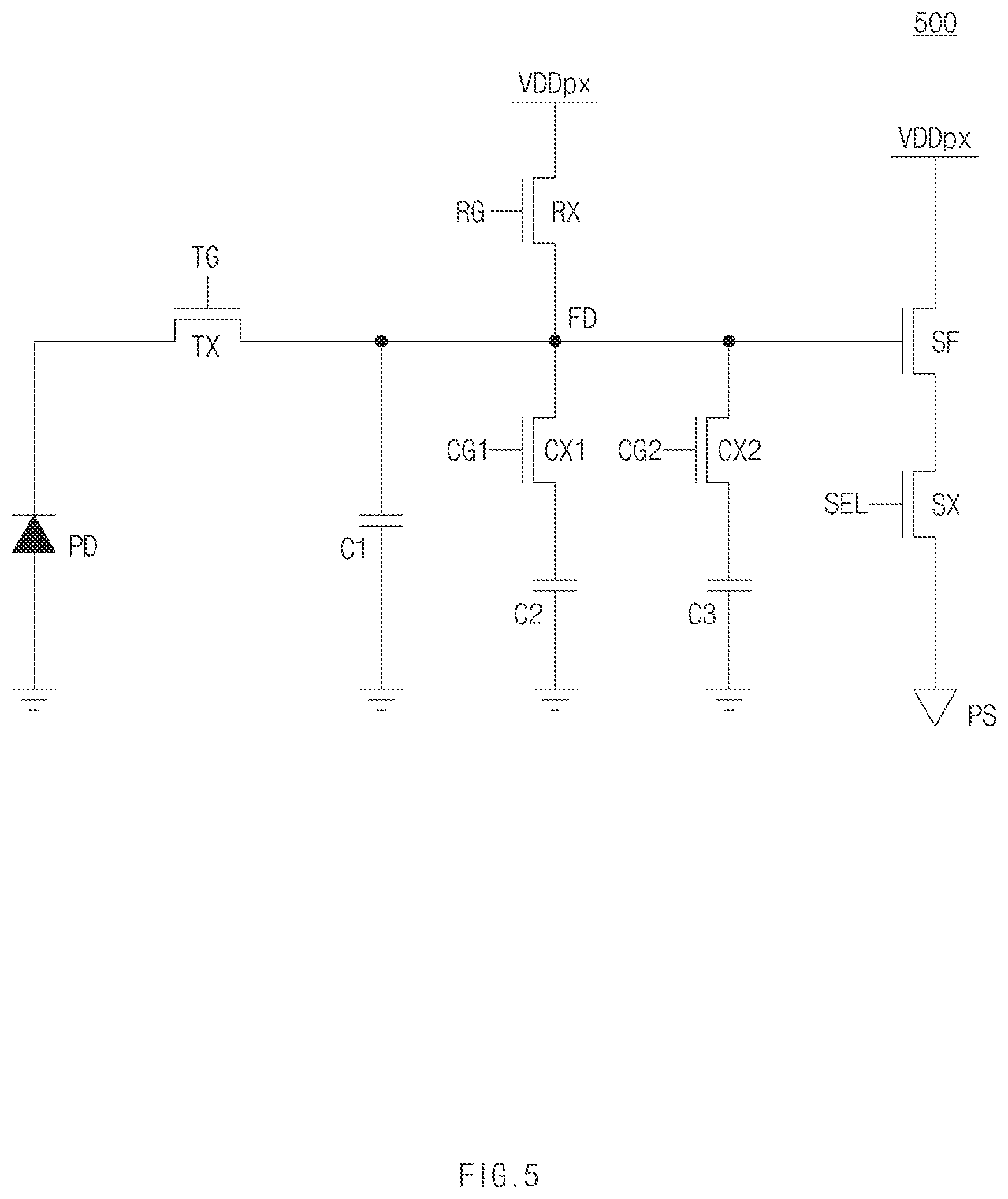 Patent US11785357 Figure 5 – Image sensing device operatable in a plurality of modes