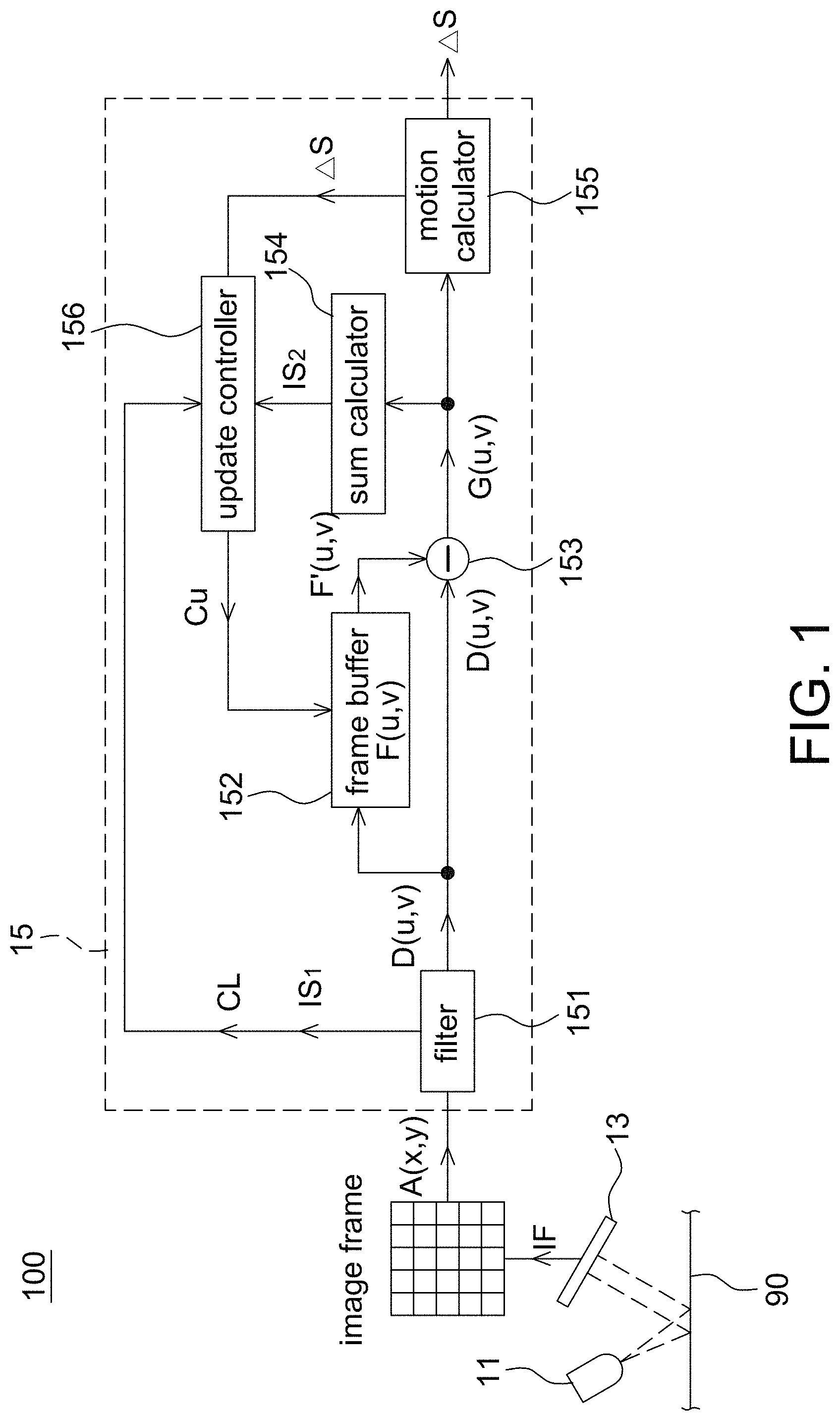 Patent US11785359 — Navigation device capable of estimating contamination and determining update threshold — Figure 1