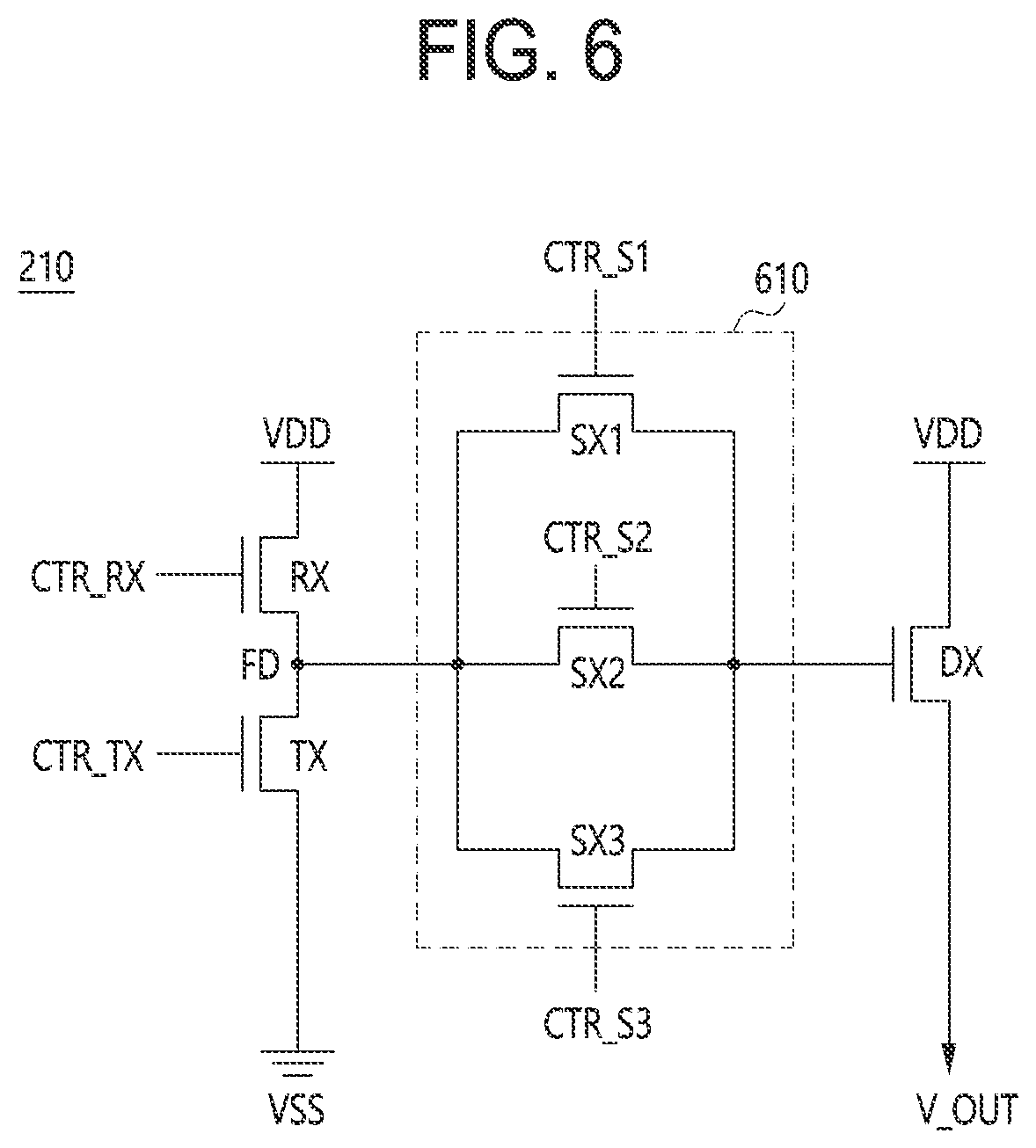 Patent US11785361 Figure 6 – Image sensing device including floating diffusion node with controllable capacitance and operation method thereof