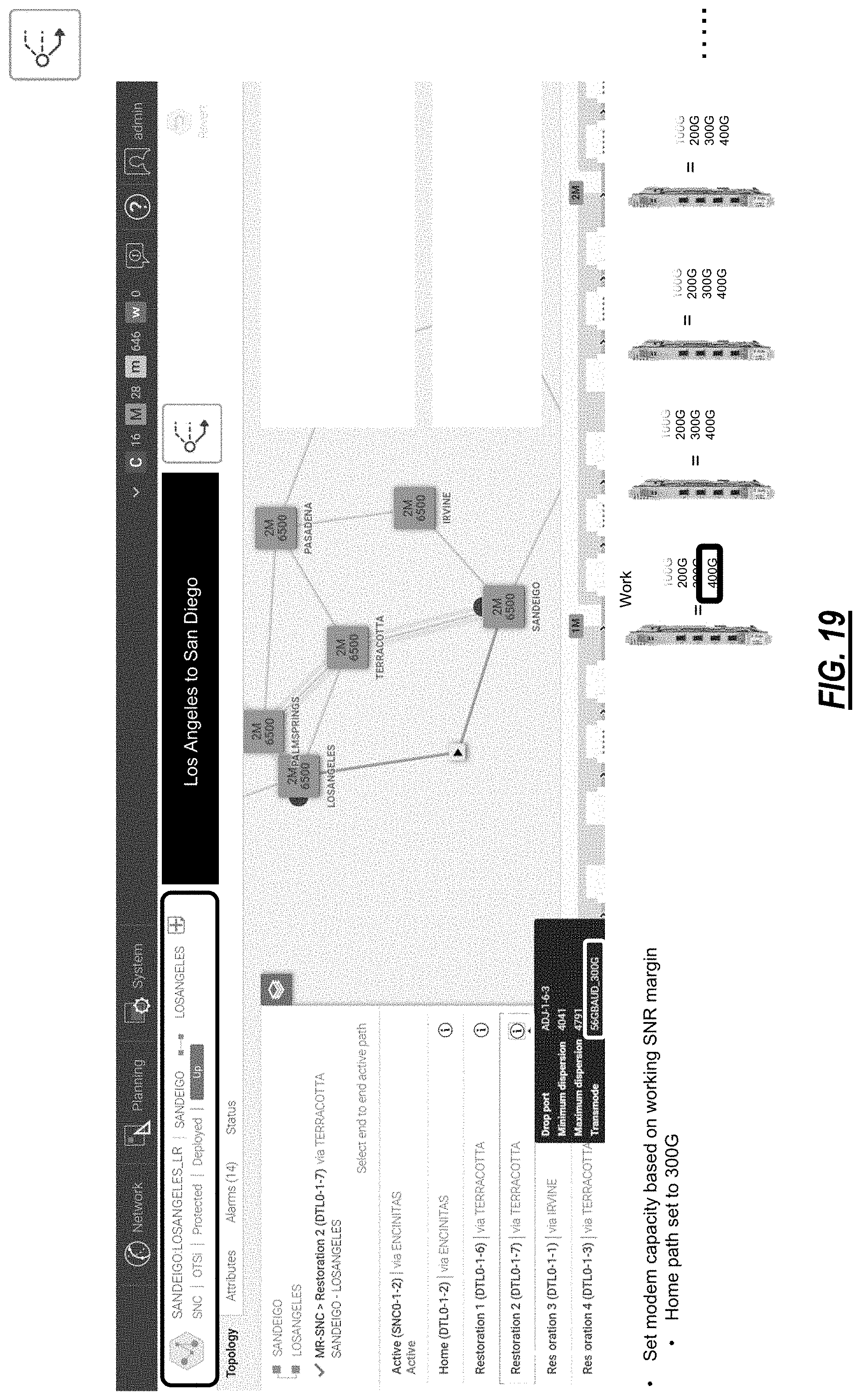 Patent US11785365 Figure 16 – Interworking between variable capacity optical layer and ethernet/IP/MPLS layer
