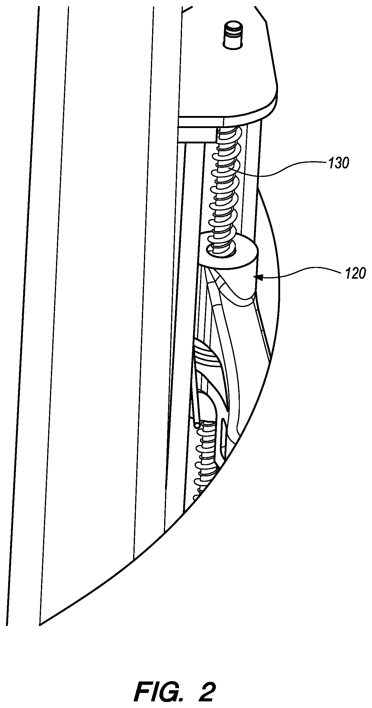 Patent US11785367 Figure 2 – Speaker mount with spring-loaded latch