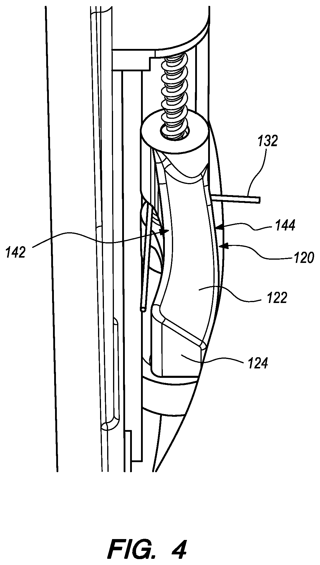 Patent US11785367 Figure 4 – Speaker mount with spring-loaded latch