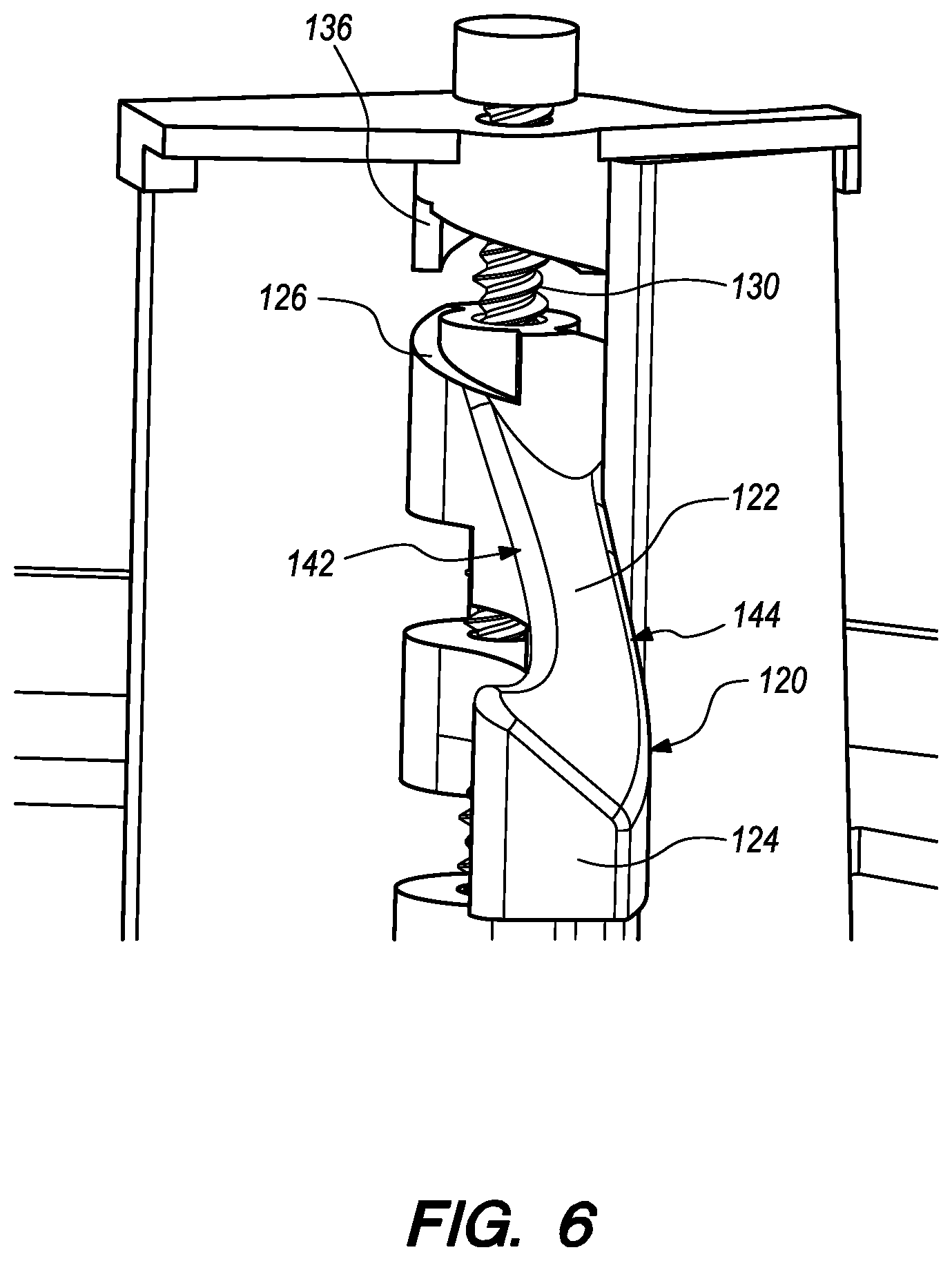 Patent US11785367 Figure 6 – Speaker mount with spring-loaded latch
