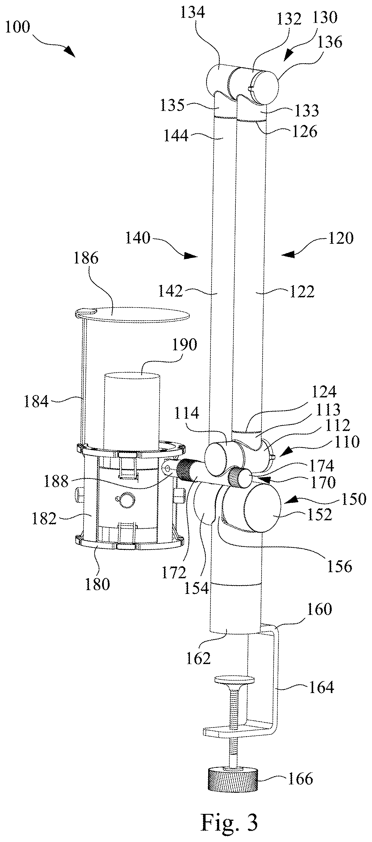Patent US11785369 Figure 3 – Multi-dimensional microphone stand