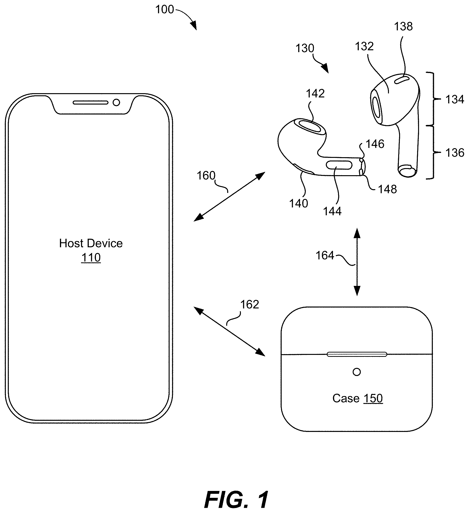 Patent US11785372 Figure 1 – Wireless listening device