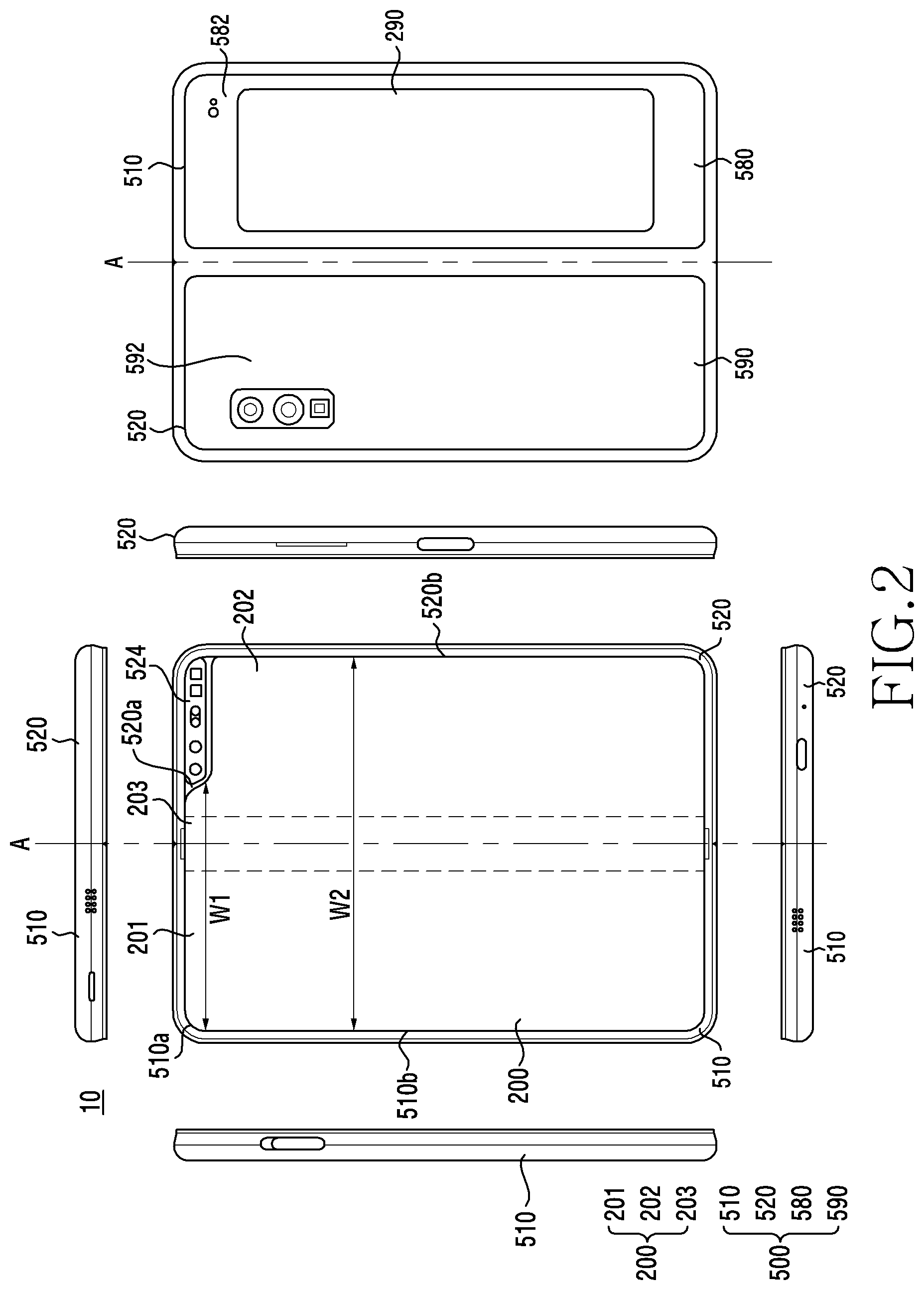 Patent US11785378 Figure 2 – Foldable electronic apparatus including plurality of audio input devices