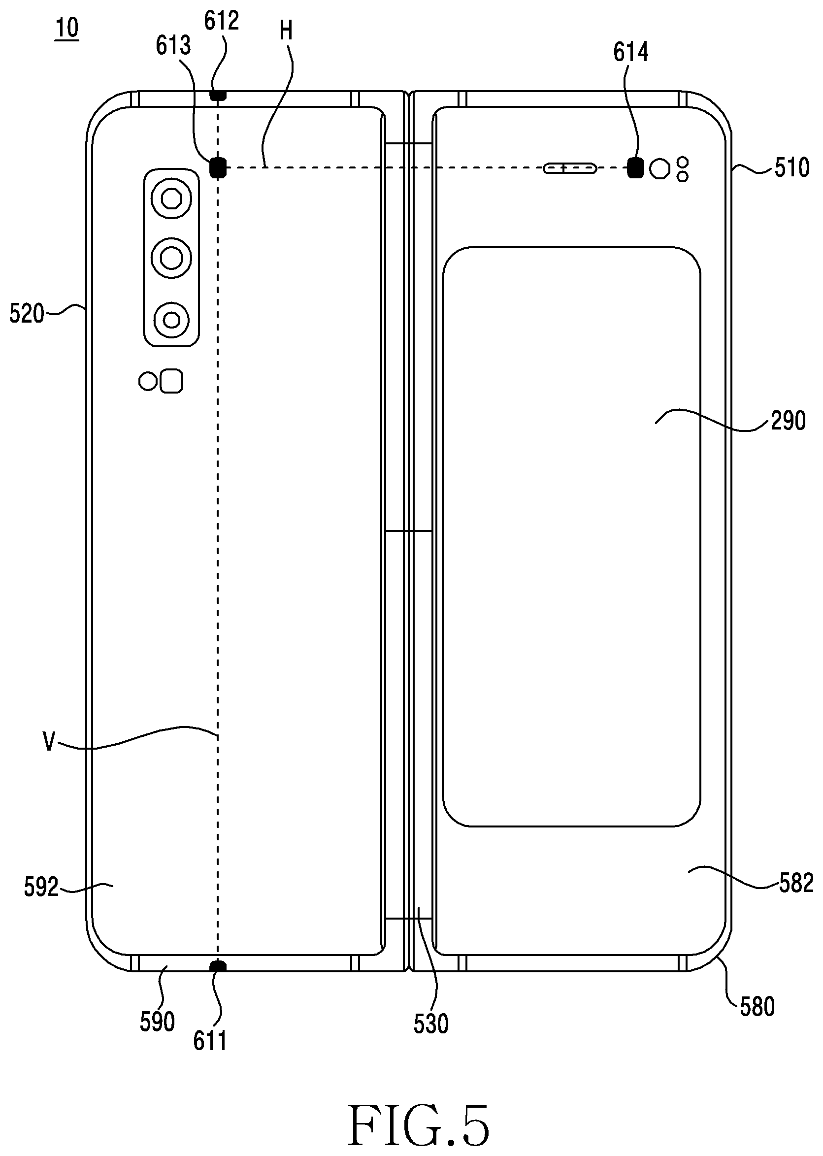 Patent US11785378 Figure 5 – Foldable electronic apparatus including plurality of audio input devices