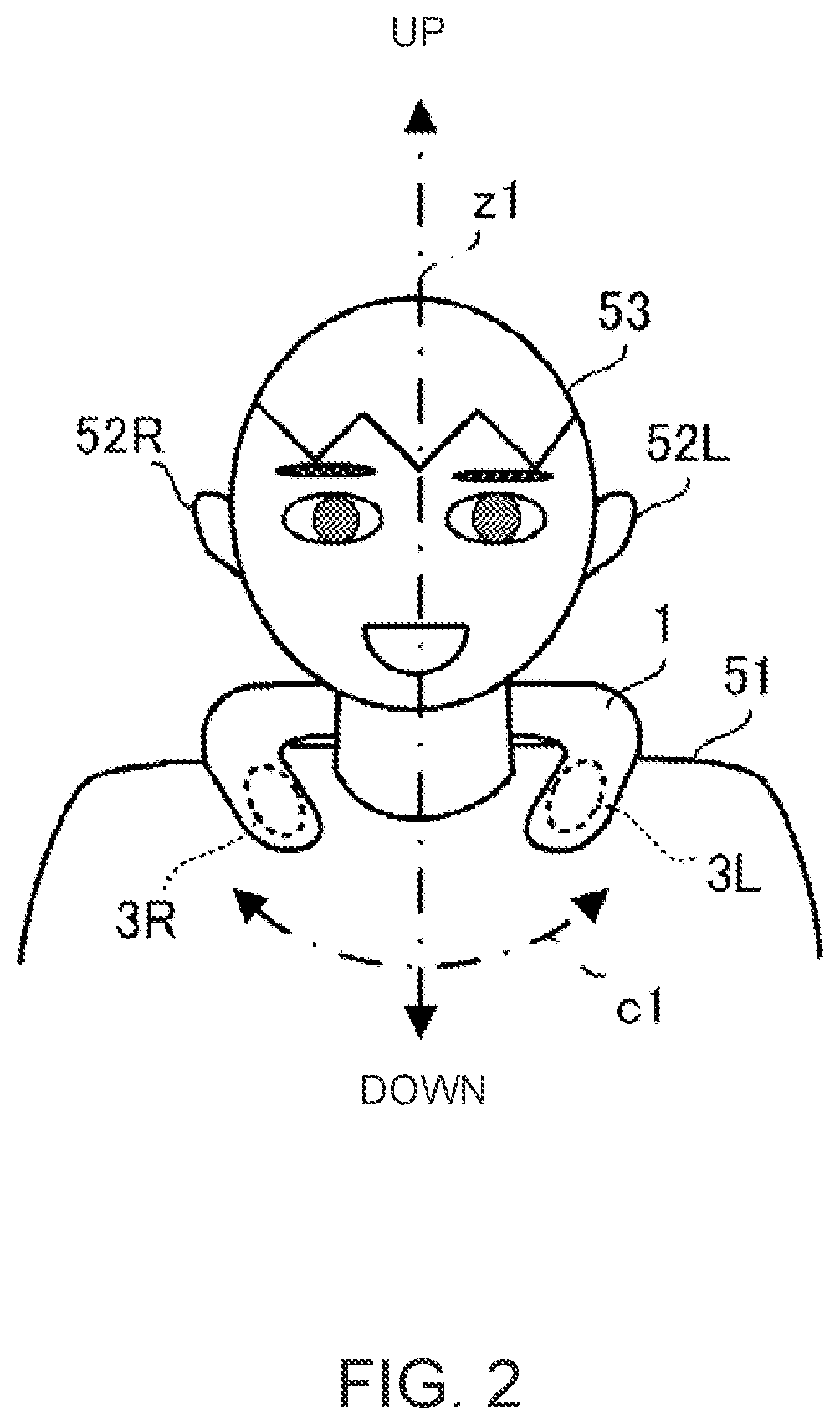Patent US11785385 Figure 2 – Shoulder-mounted speaker, sound image localization method, and non-transitory computer-readable medium