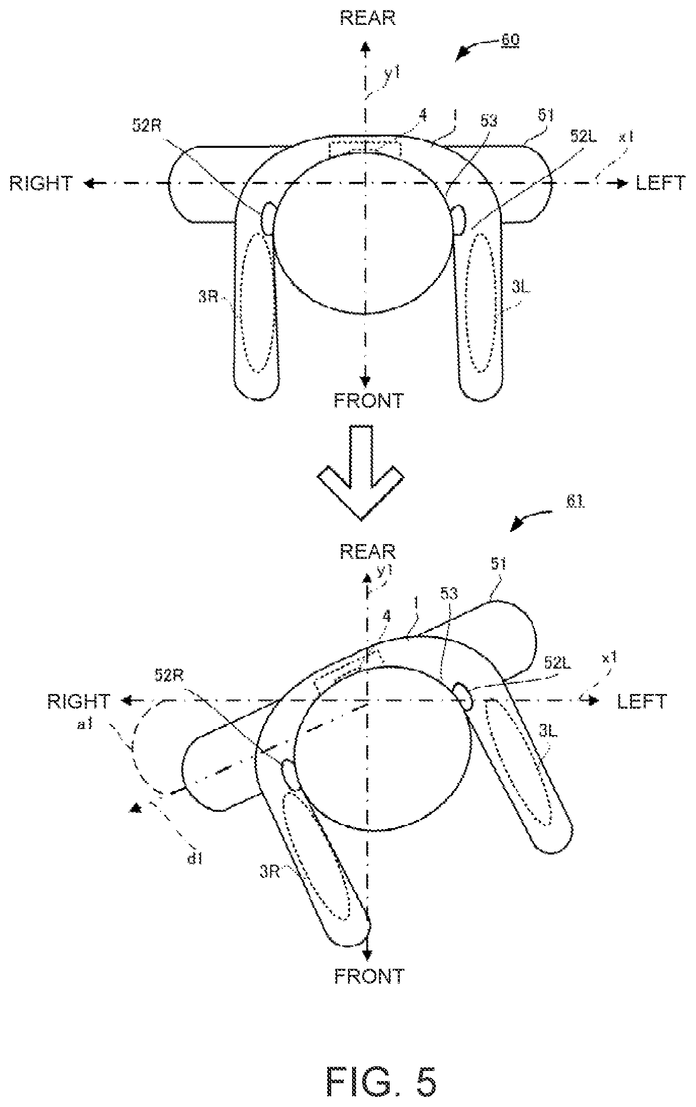 Patent US11785385 Figure 5 – Shoulder-mounted speaker, sound image localization method, and non-transitory computer-readable medium