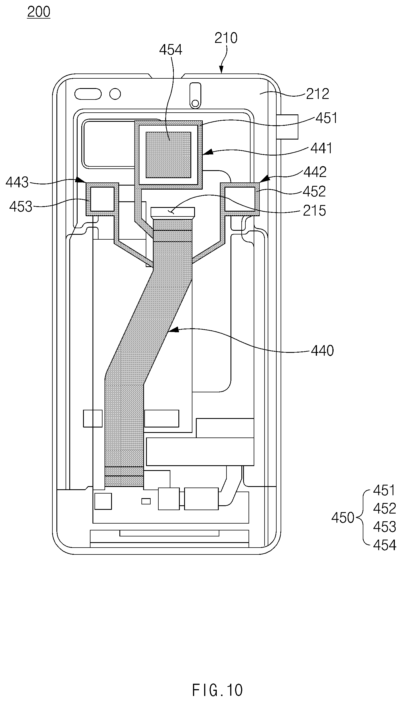 Patent US11785393 Figure 10 – Electronic device including speaker module