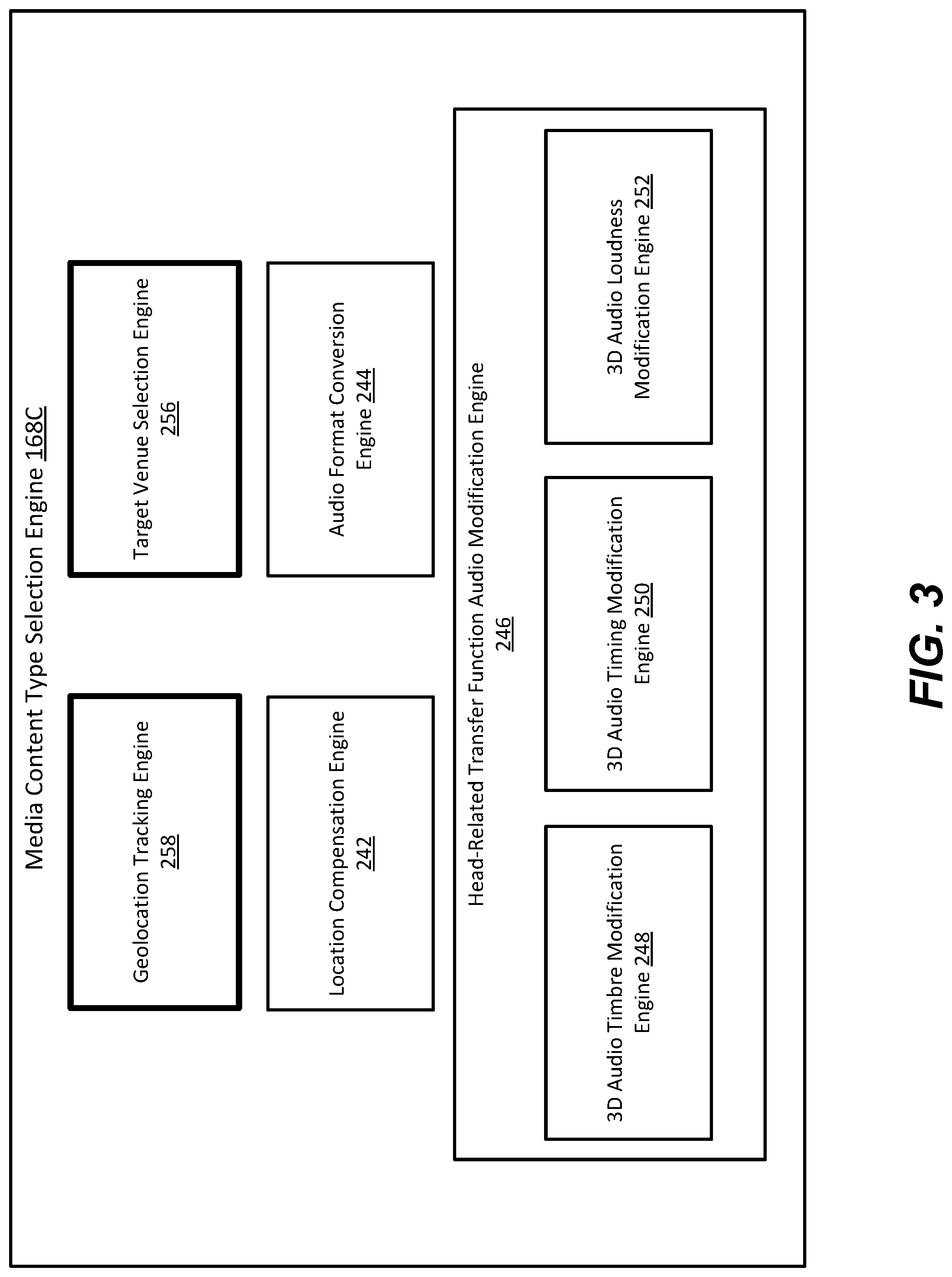 Patent US11785413 Figure 3 – Media content playback based on an identified geolocation of a target venue