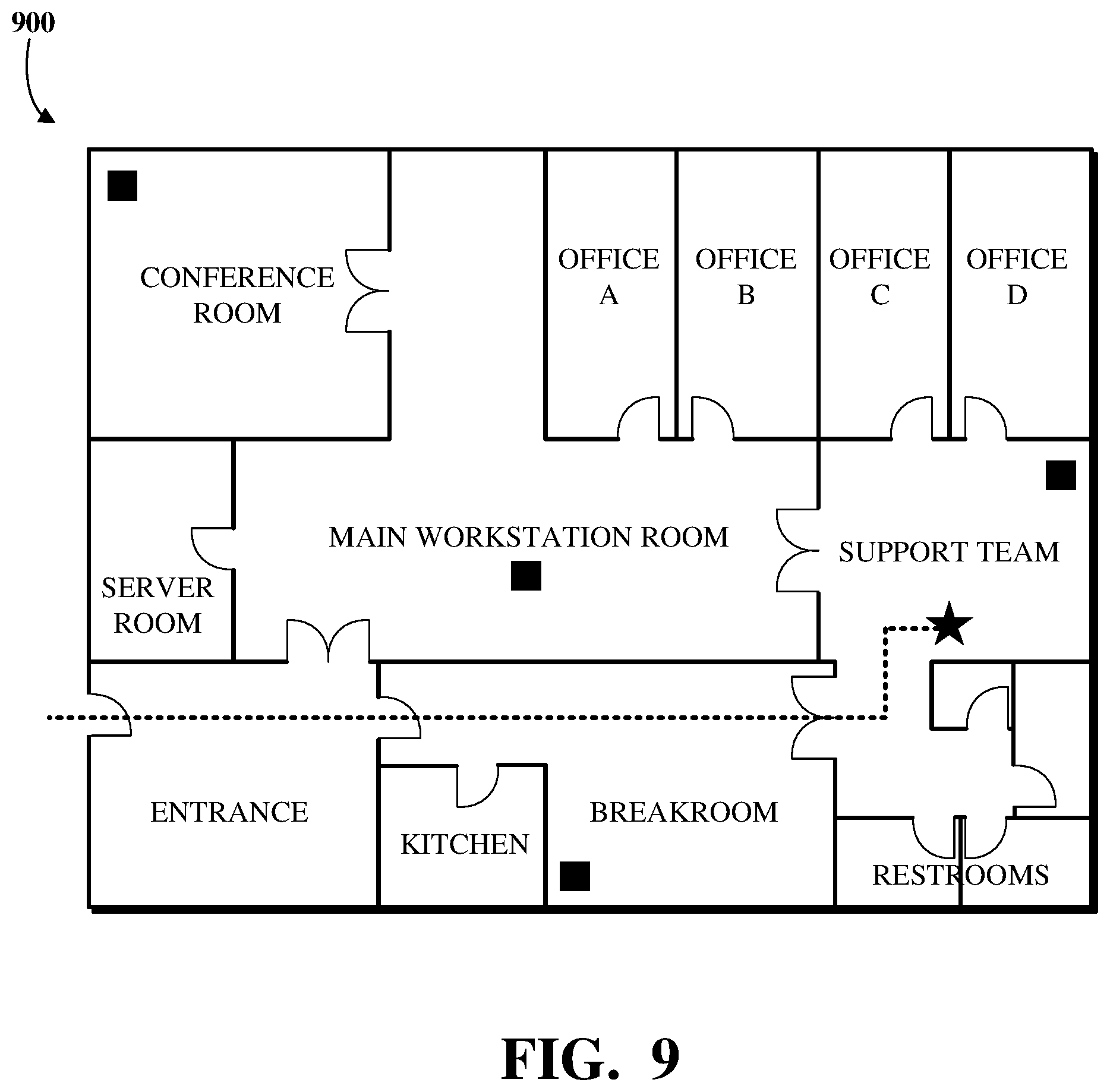 Patent US11785439 Figure 9 – Integrated emergency event detection and mapping using individualized device location registrations