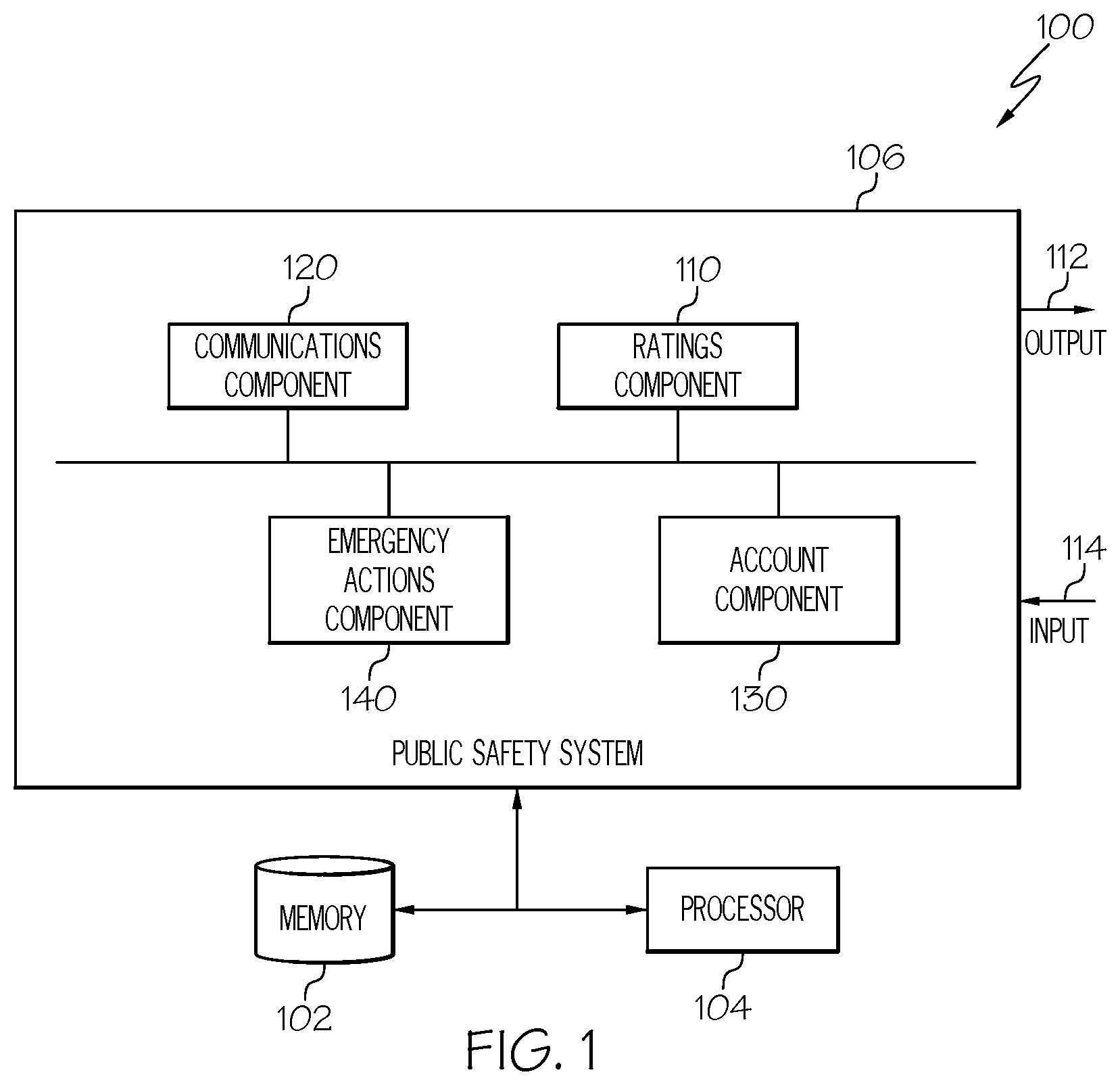 Patent US11785440 Figure 1 – Public safety system and method