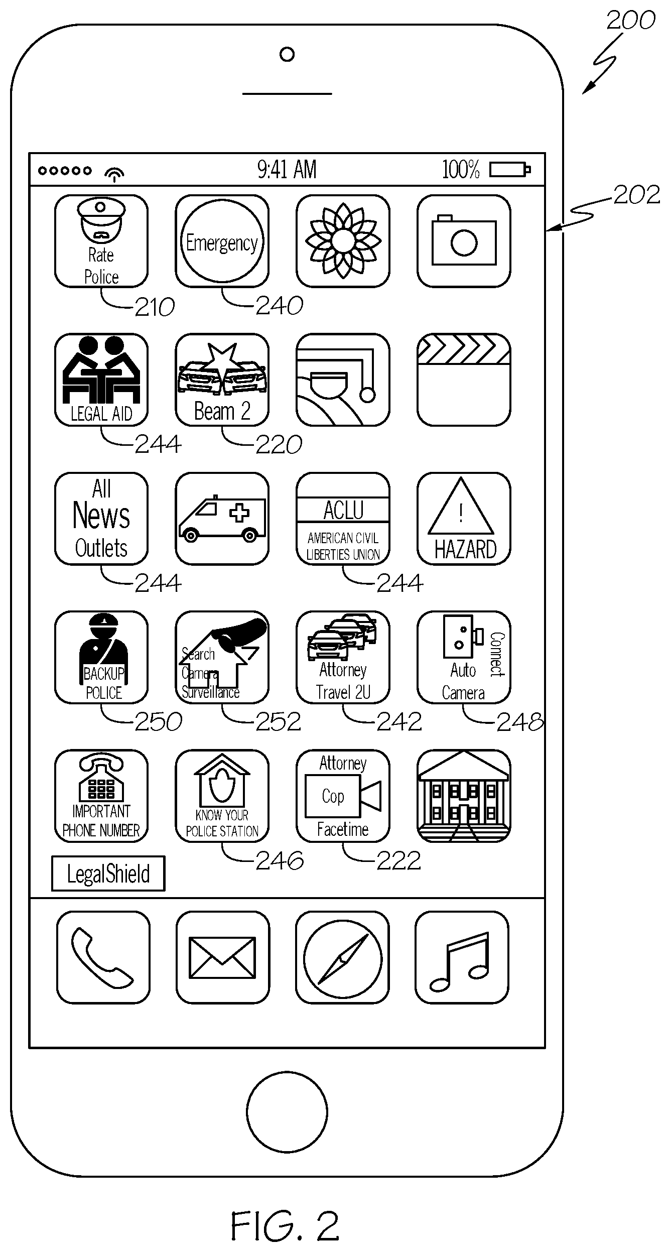 Patent US11785440 Figure 2 – Public safety system and method