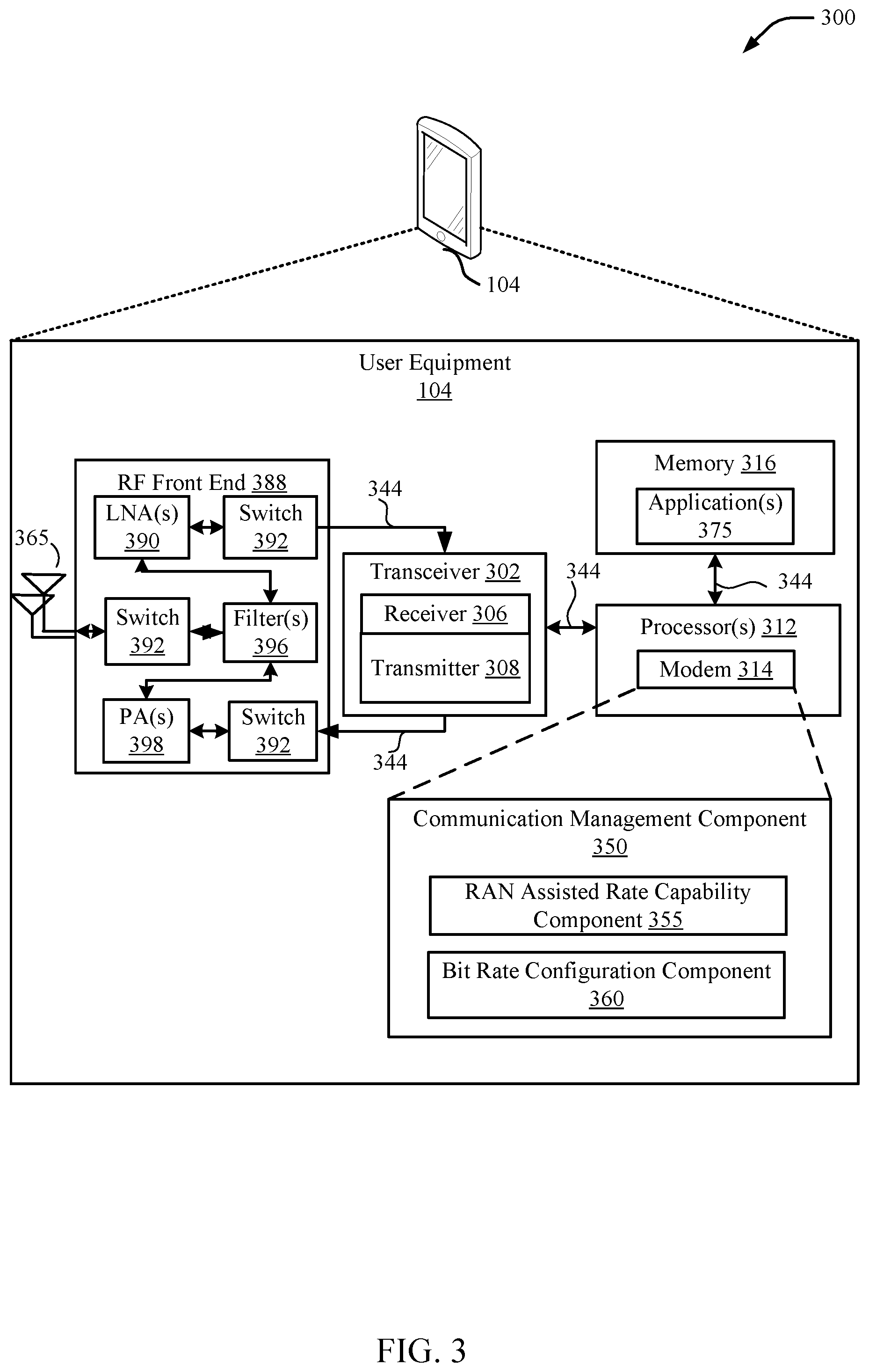 Patent US11785446 Figure 3 – End-to-end rate adaptation using ran assisted rate adaptation