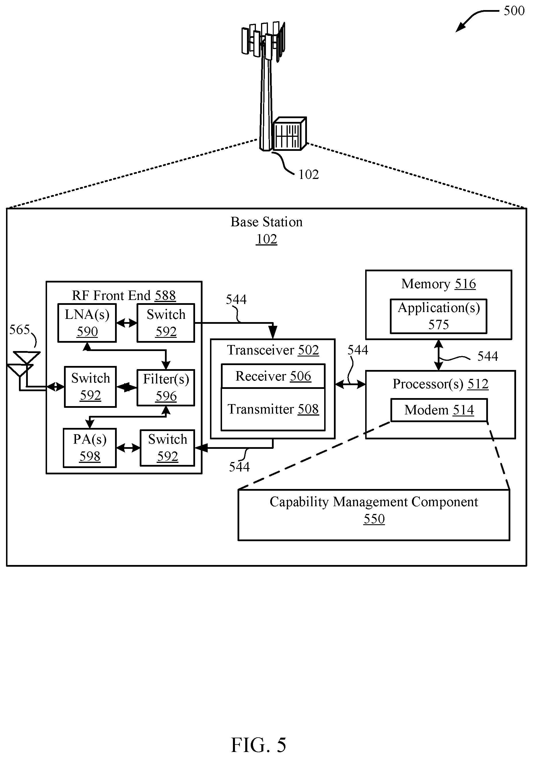 Patent US11785446 Figure 5 – End-to-end rate adaptation using ran assisted rate adaptation