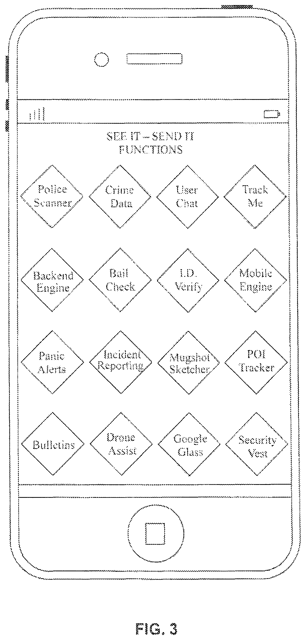 Patent US11785458 Figure 3 – Security and public safety application for a mobile device