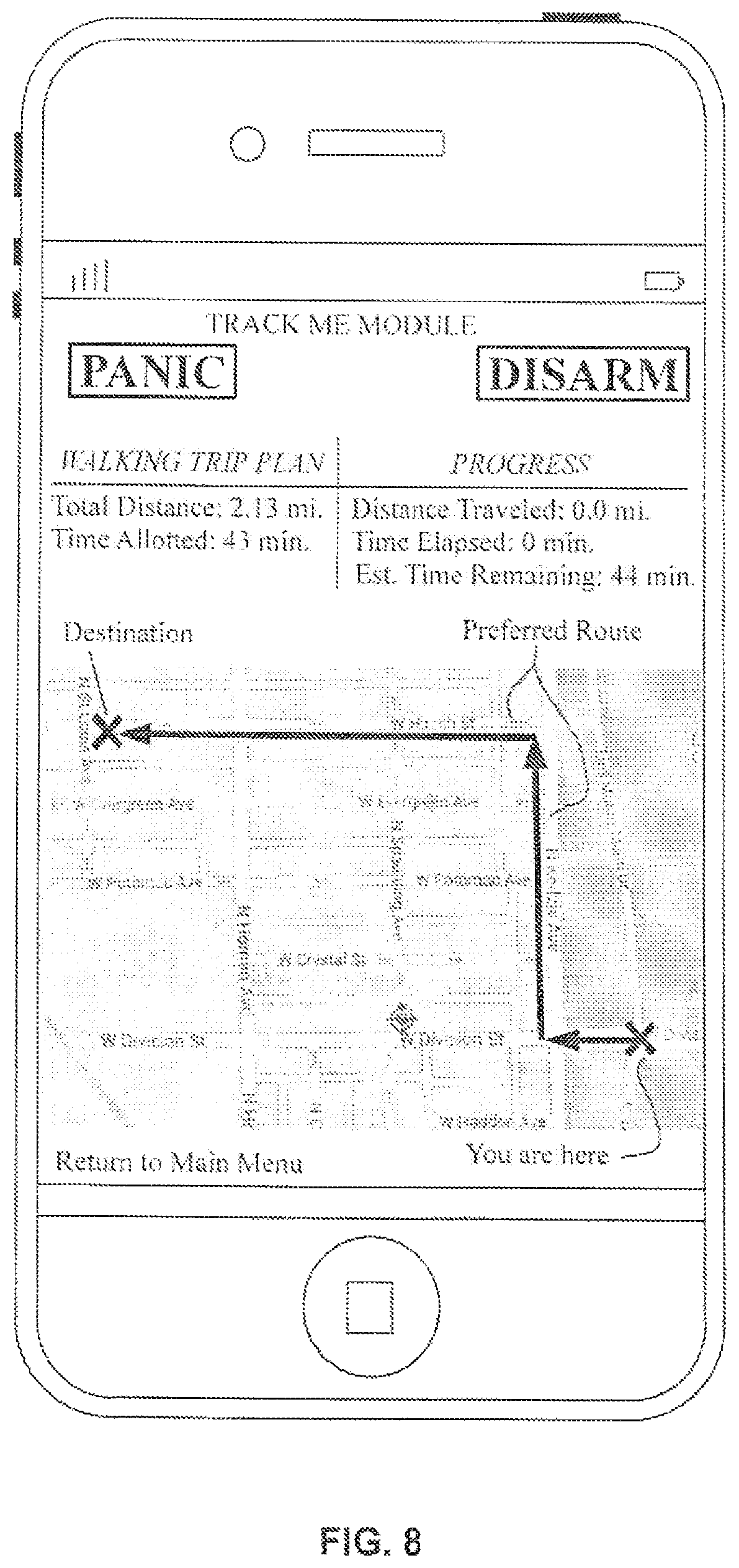 Patent US11785458 Figure 8 – Security and public safety application for a mobile device