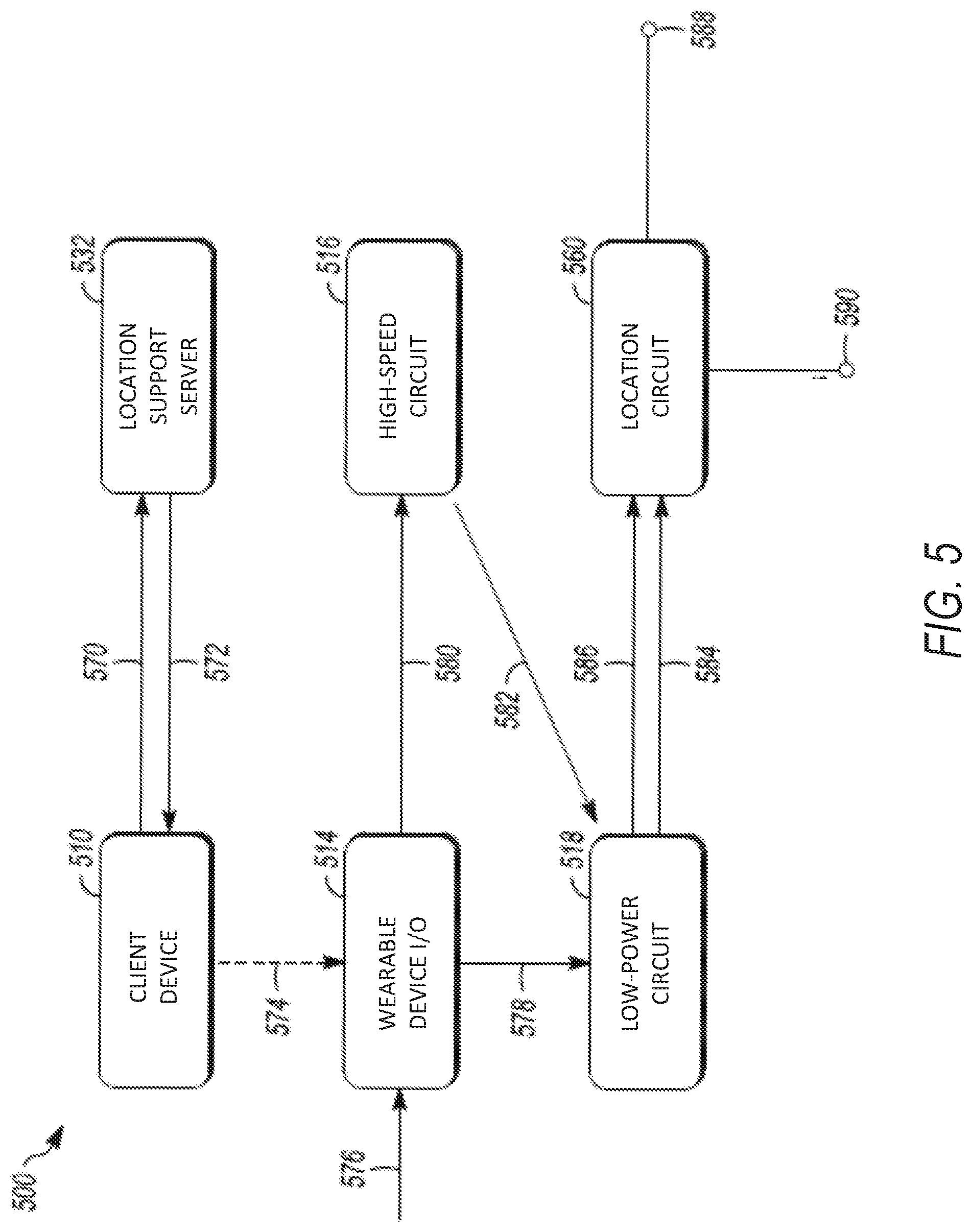 Patent US11785549 Figure 5 – Wearable device location systems