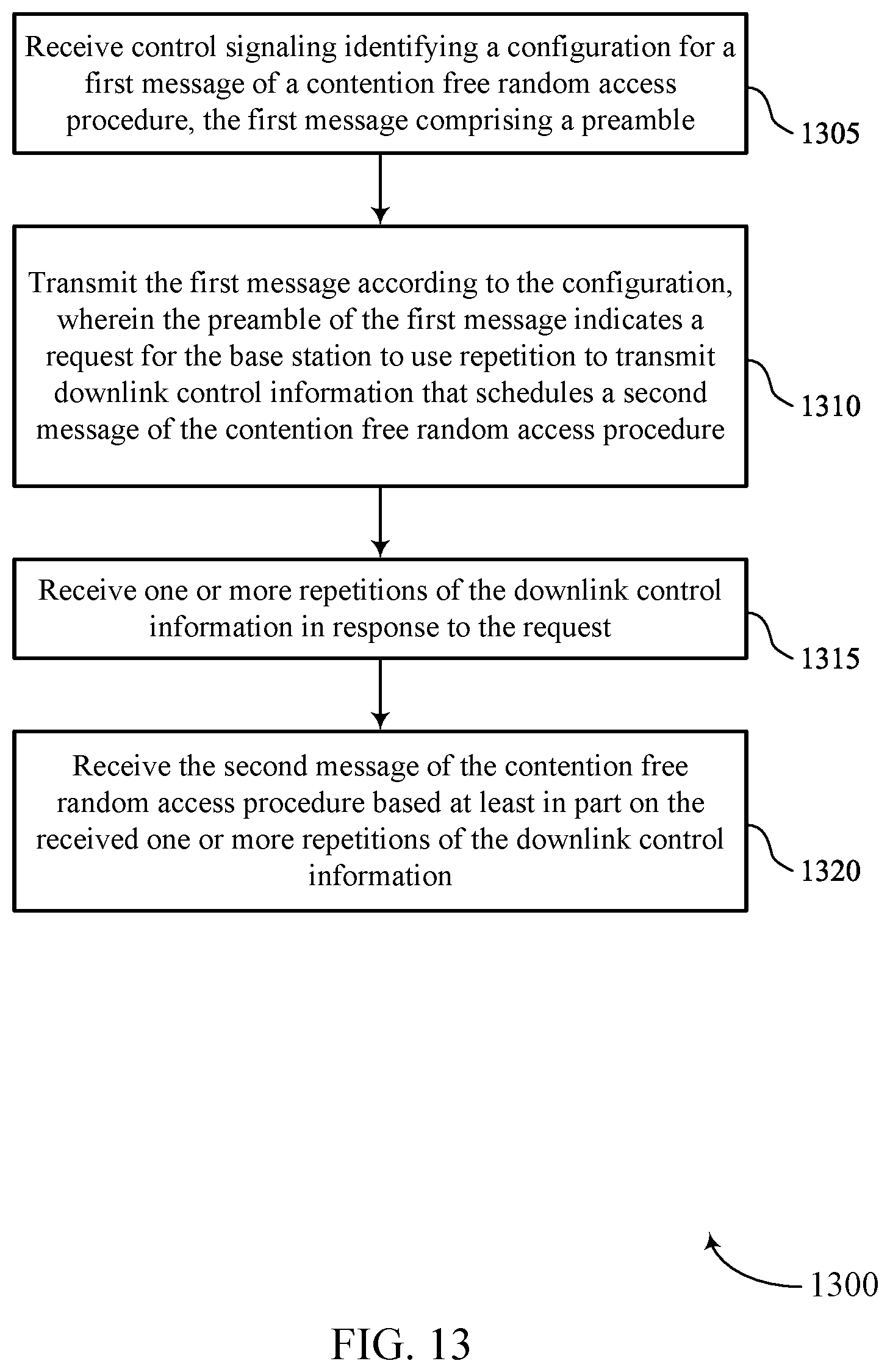 Patent US11785638 Figure 13 – Message two control channel repetition for contention free random access