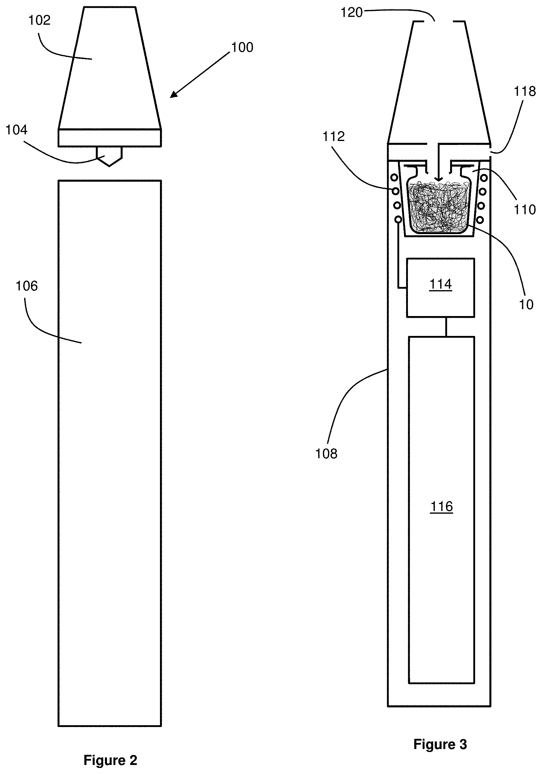 Patent US11785677 Figure 2 – Cartridge having a susceptor material