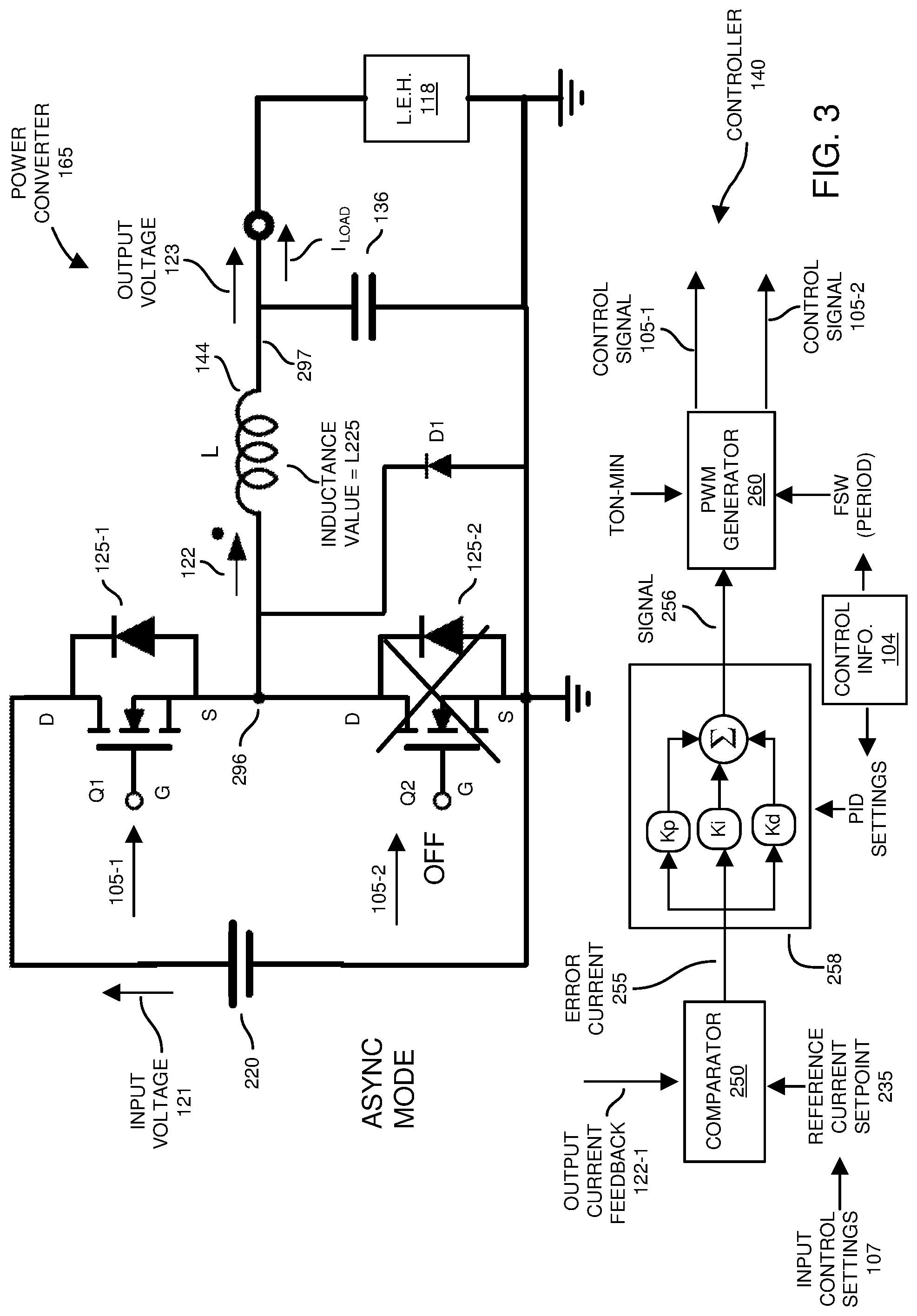 Patent US11785687 Figure 3 – Power converter and synchronous-asynchronous mode control