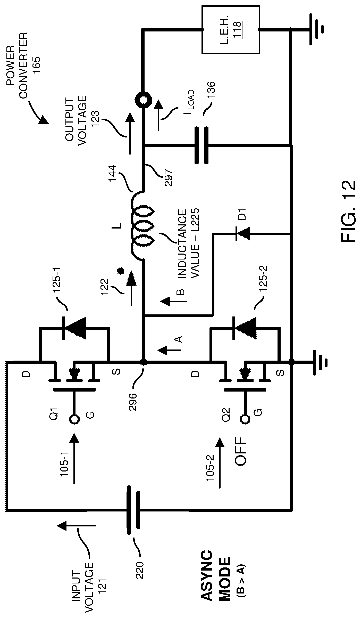 Patent US11785687 Figure 12 – Power converter and synchronous-asynchronous mode control