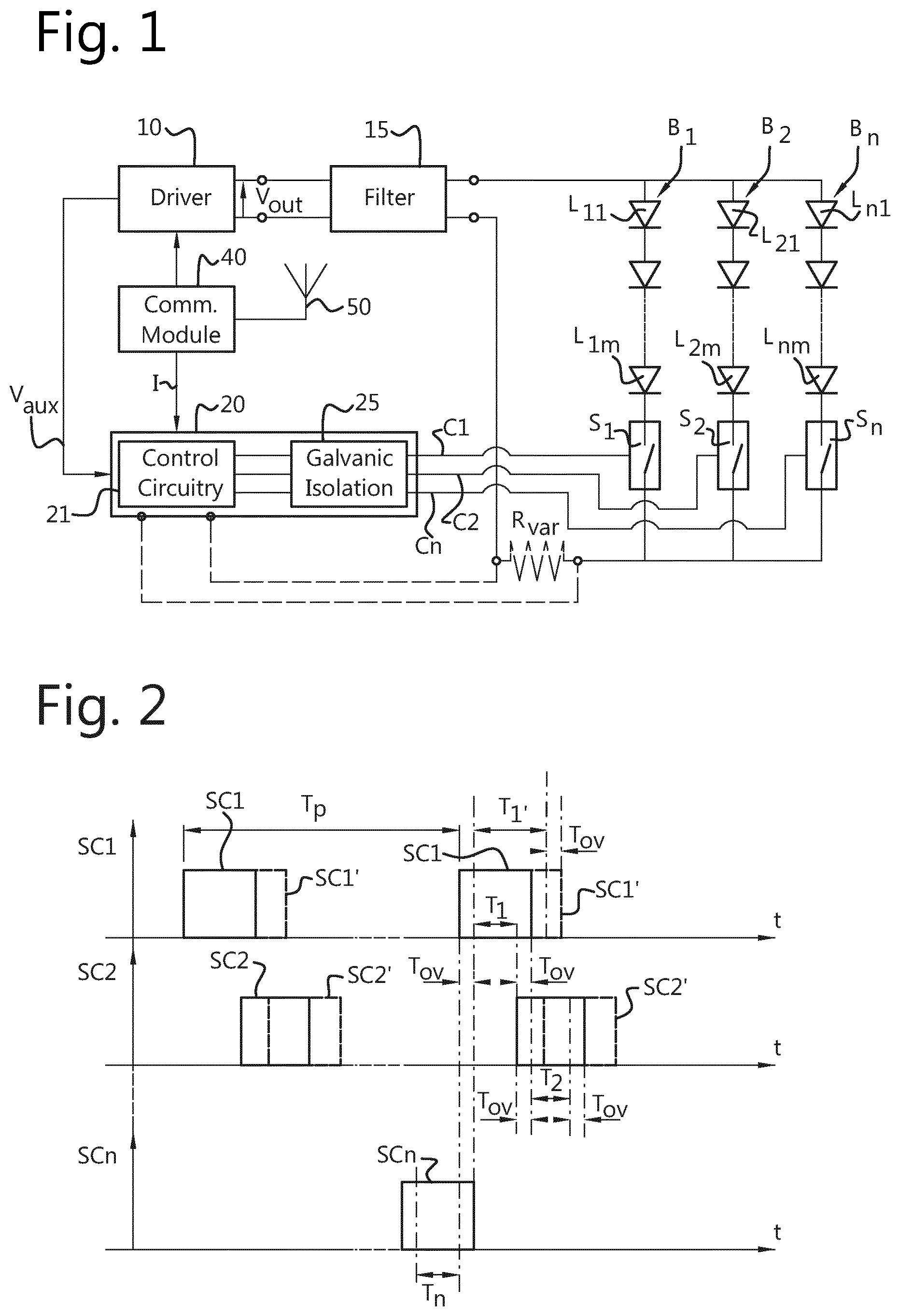 Patent US11785690 Figure 1 – Light system with controllable branches of light elements