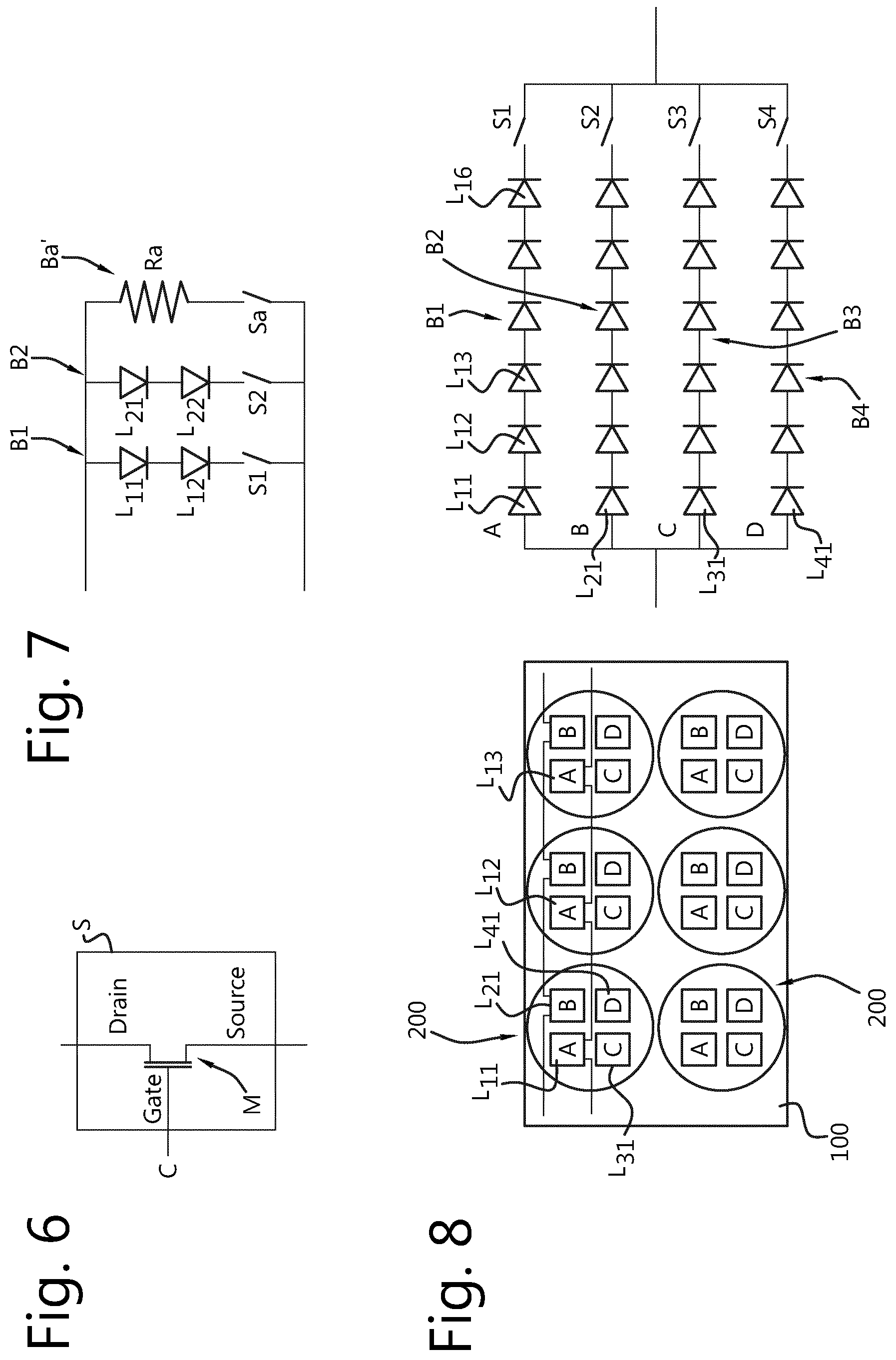 Patent US11785690 Figure 4 – Light system with controllable branches of light elements