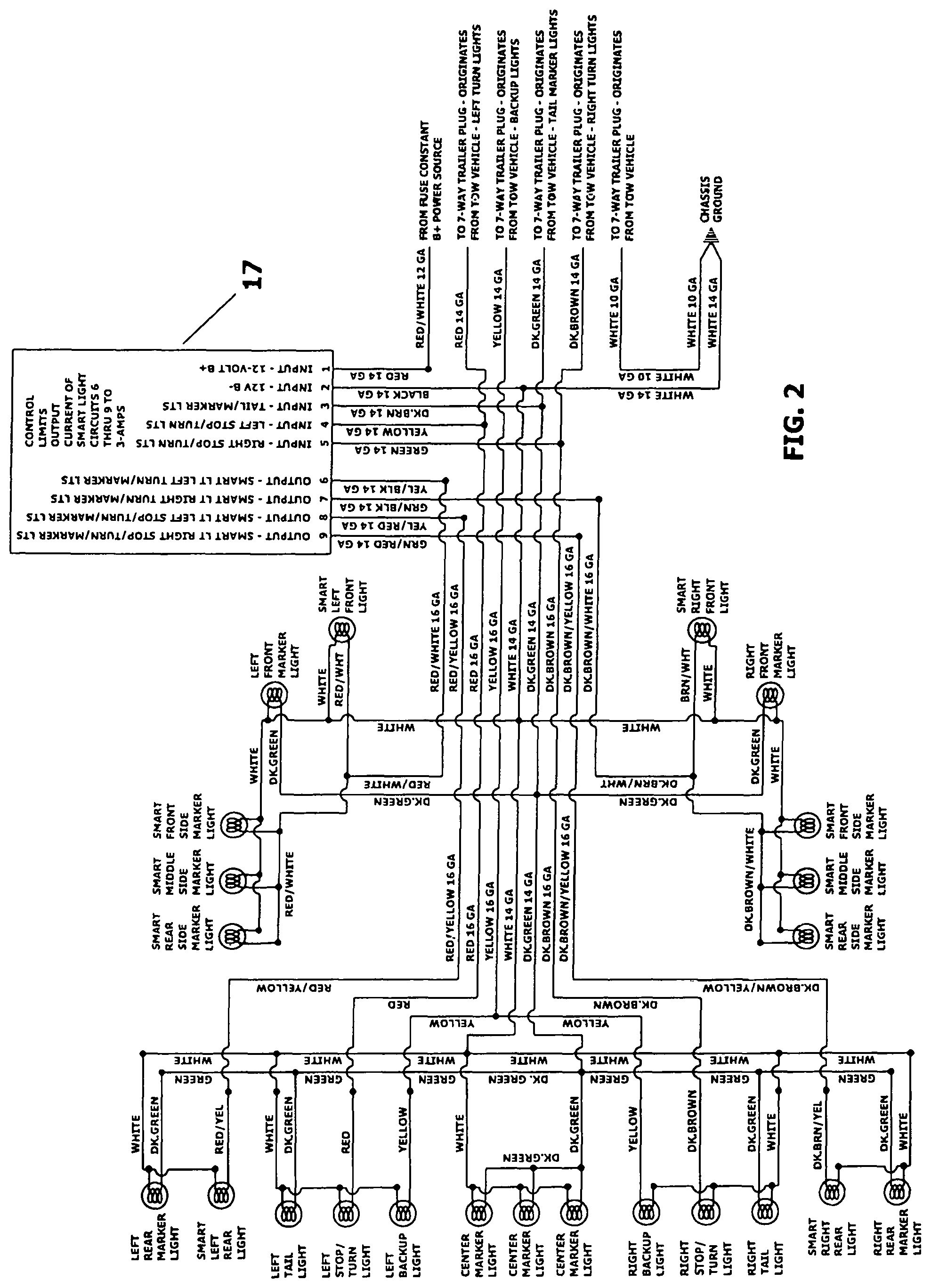 Patent US11785692 Figure 2 – Supplemental exterior lighting system for recreational vehicles
