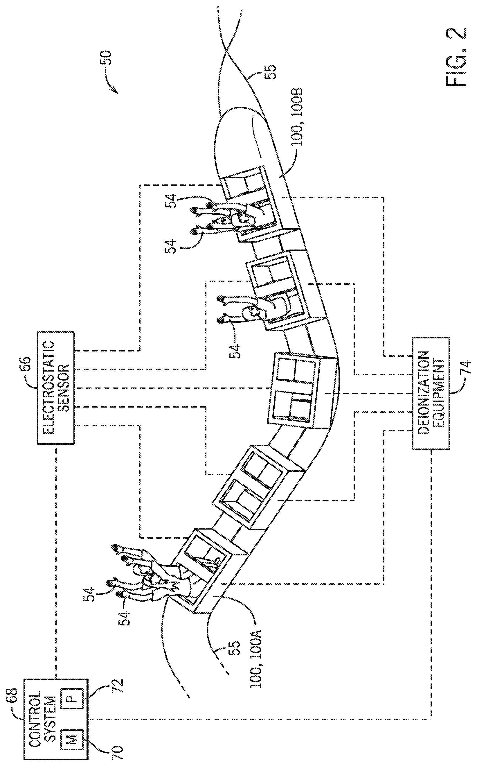 Patent US11785697 Figure 2 – Systems and methods for monitoring electrostatic buildup for an attraction system
