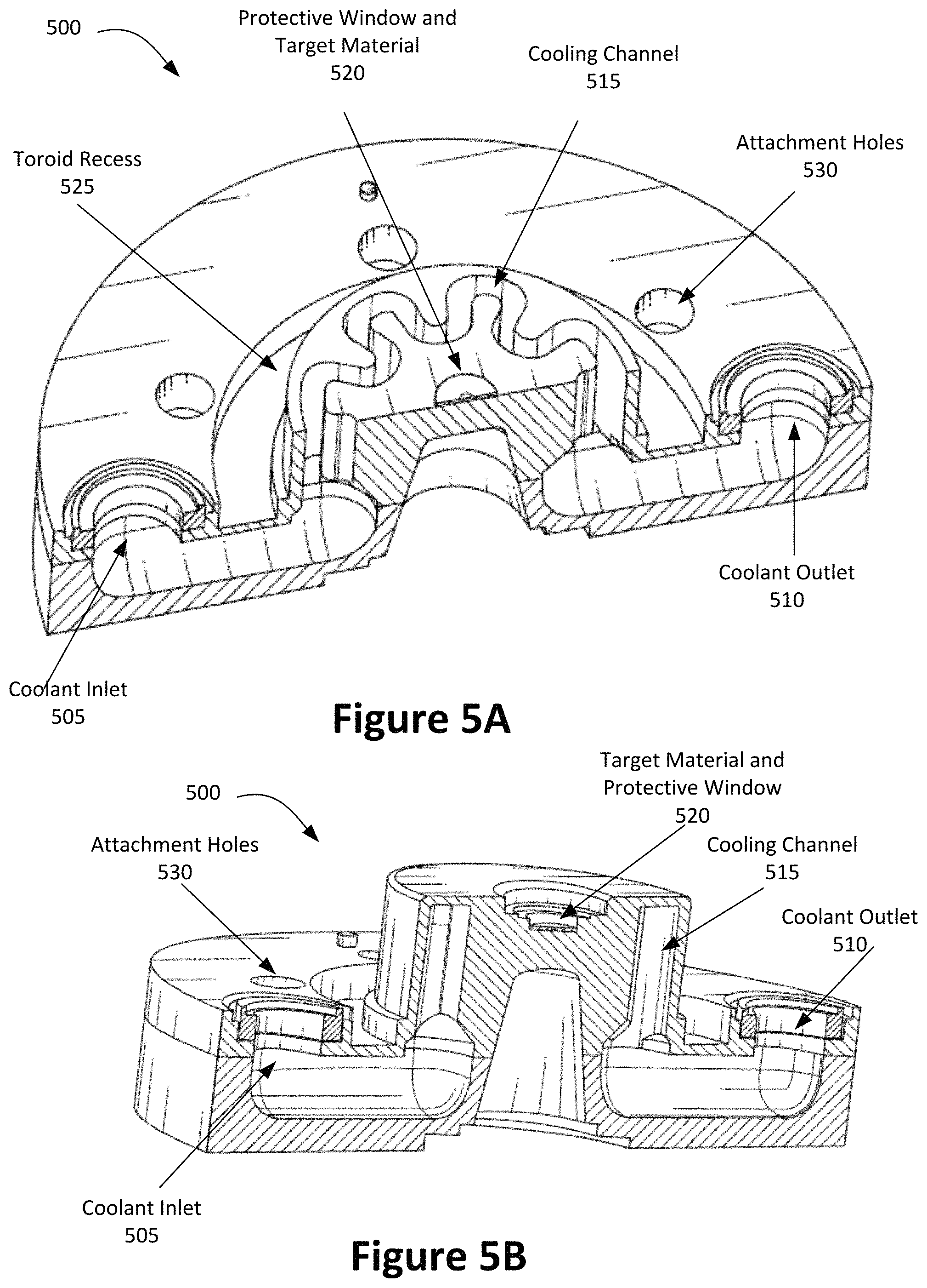 Patent US11785699 Figure 6 – Field replaceable, disposable, and thermally optimized X-ray target with integral beam current monitoring