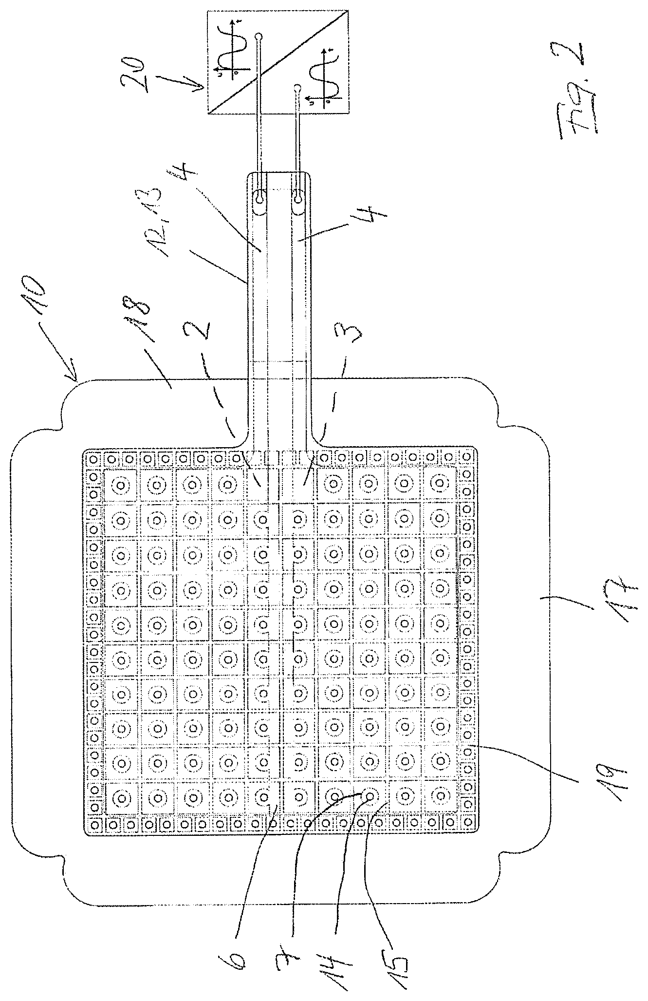 Patent US11785700 Figure 2 – Electrode arrangement for forming a dielectric barrier plasma discharge